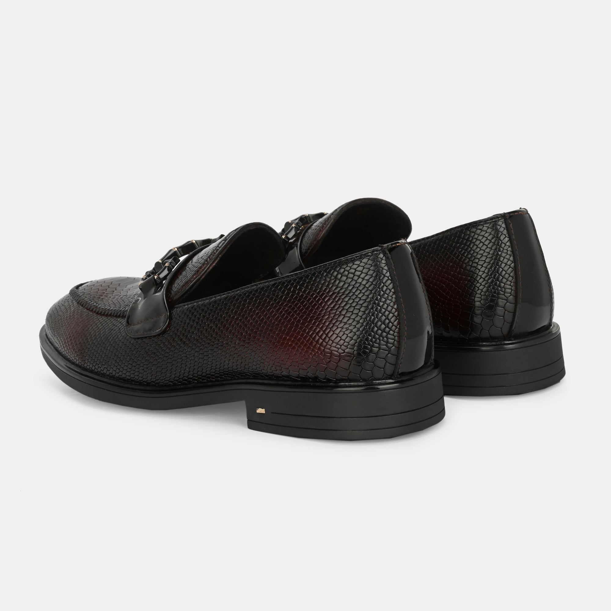 Cherry Textured Buckled Loafers by Lafattio - view 6