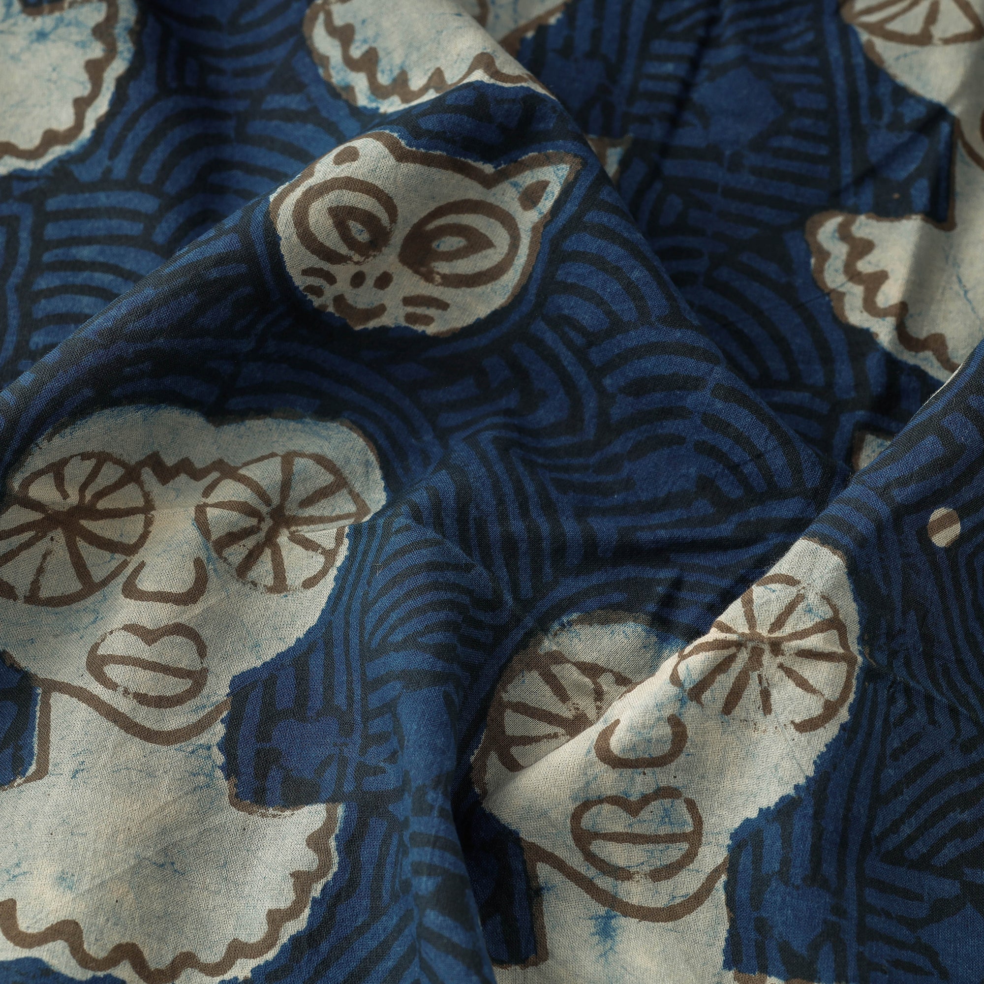 BINDAAS UNLIMITED Blue - Bindaas Block Printed Cotton Natural Dyed Fabric - view 2