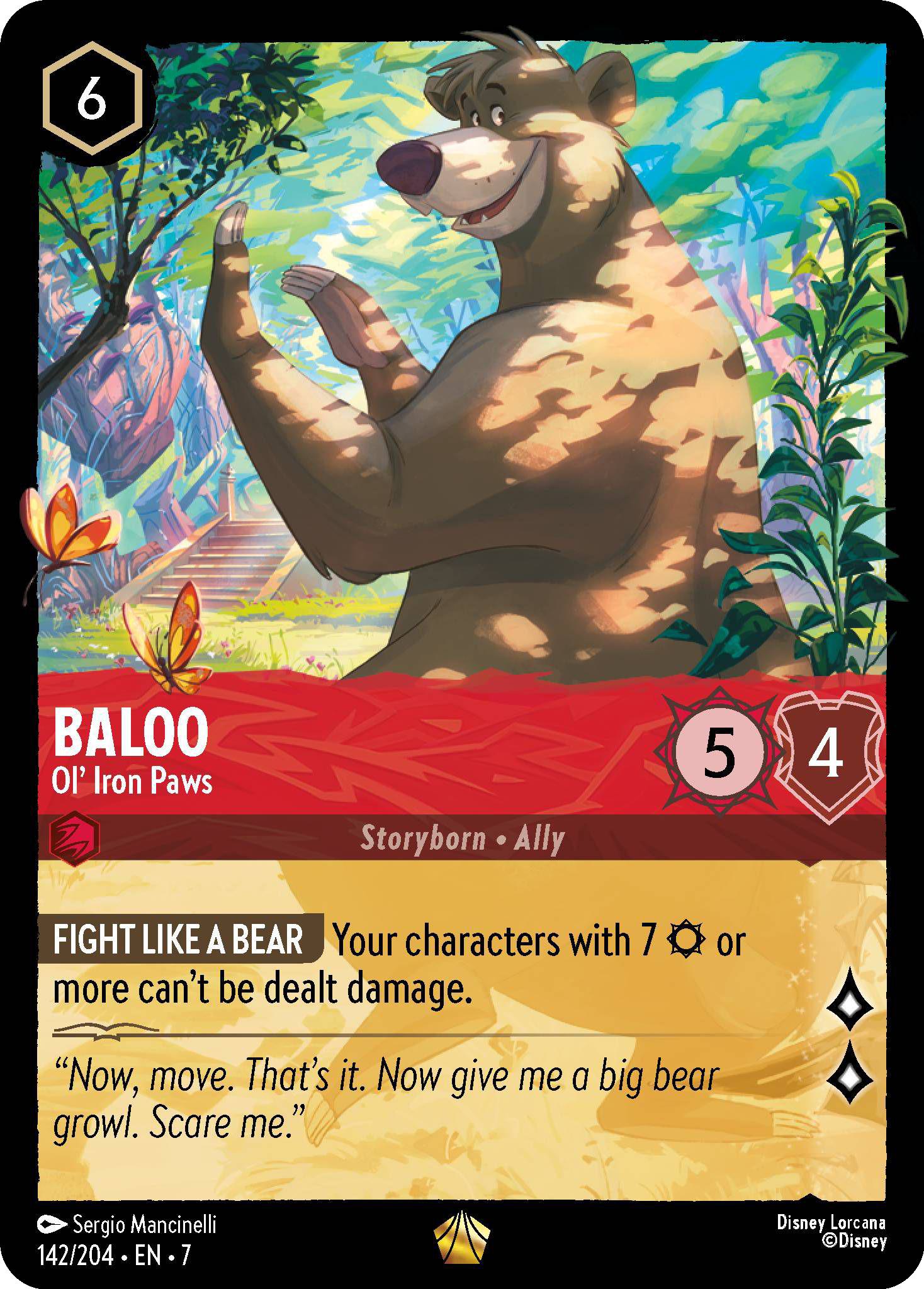 Lorcana Baloo - Ol' Iron Paws - 142/204 [Archazia's Island] [Non-Foil]