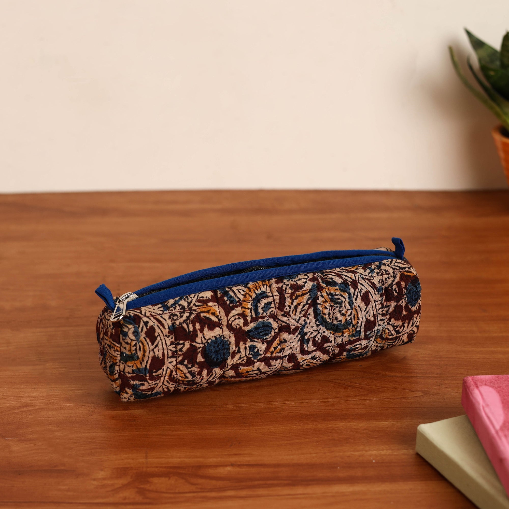 NOORI BAZAR Brown - Handmade Quilted Cotton Pencil Pouch 33