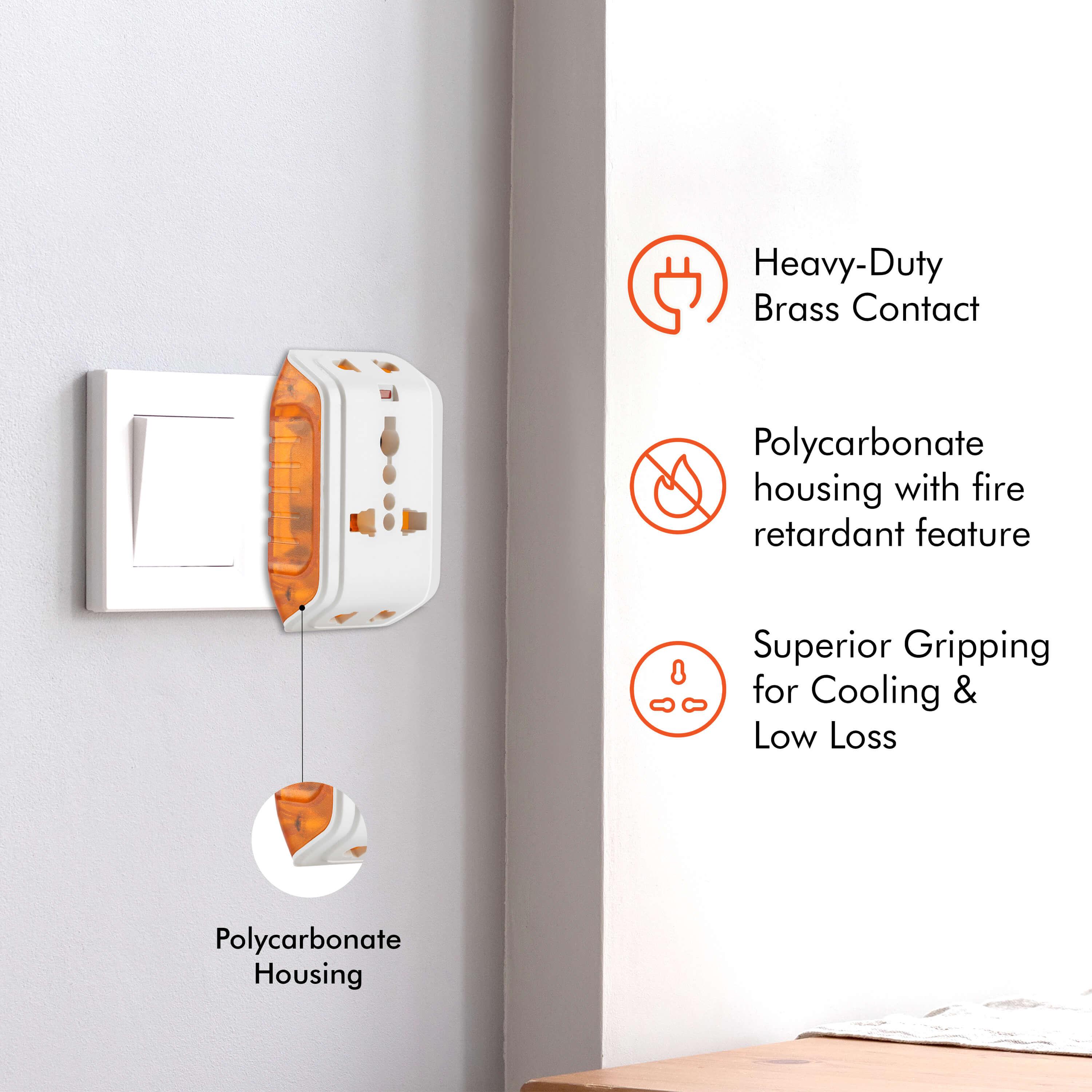 orientelectric 10 Amp Multi Plug Adaptor (Socket) - view 3