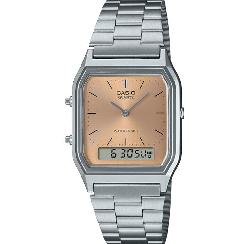 Casio Vintage Orange Dial Unisex 29.8mm AD279 AQ-230A-4AMQY