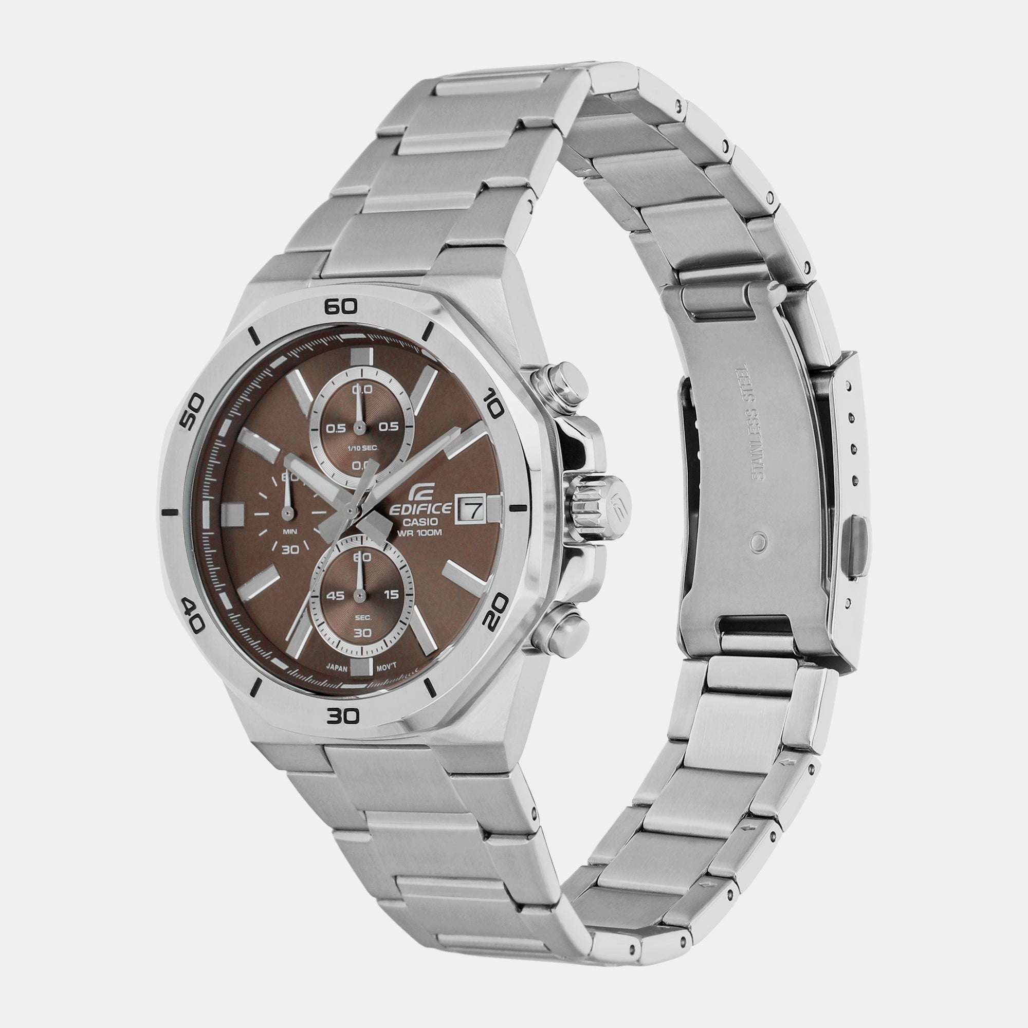 Casio Edifice Men Quartz Brown Dial Chronograph Stainless Steel Watch ED585 - view 2