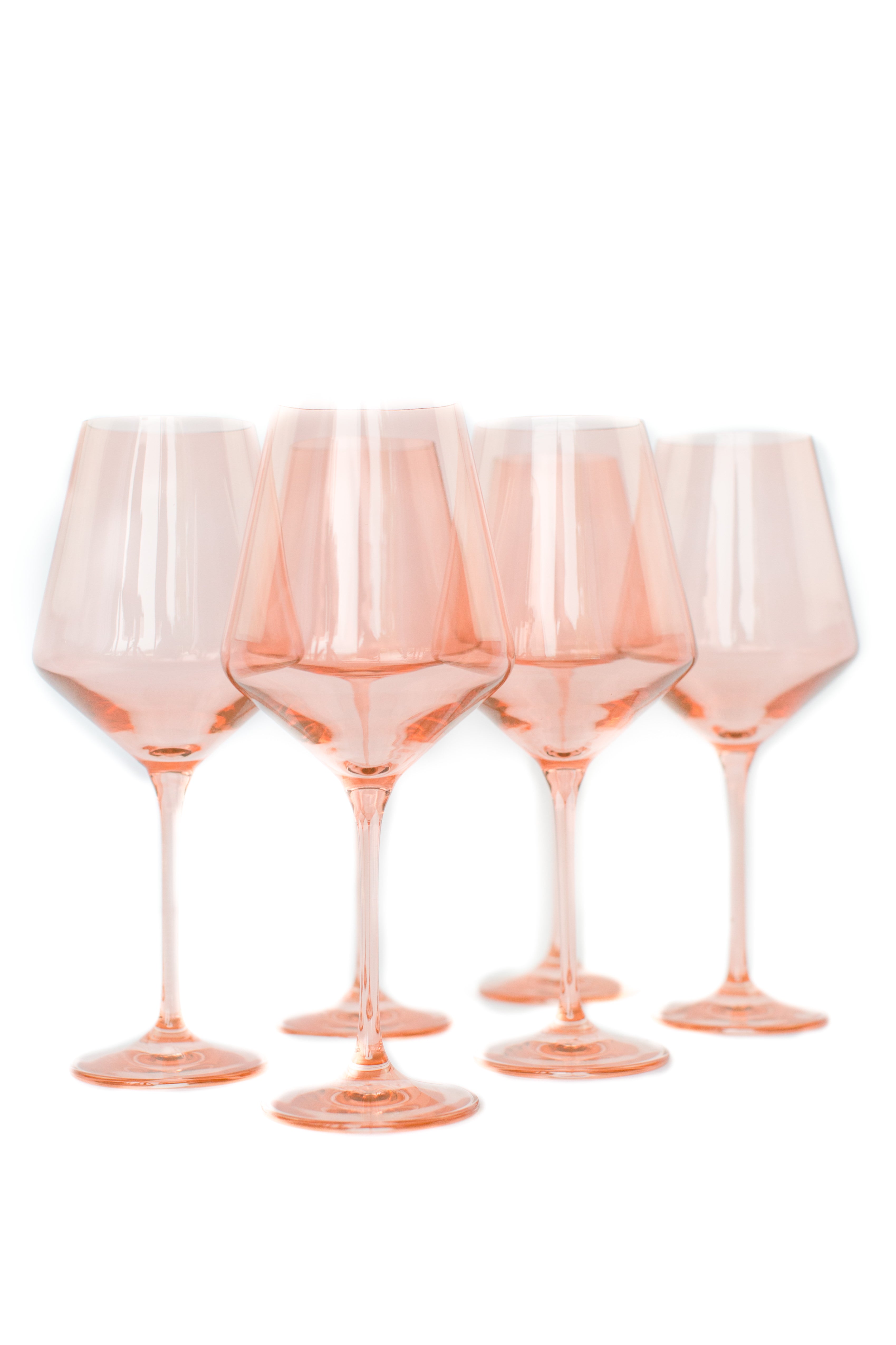 Estelle Colored Glass Estelle Colored Wine Stemware - Set of 6 {Blush Pink} - view 7