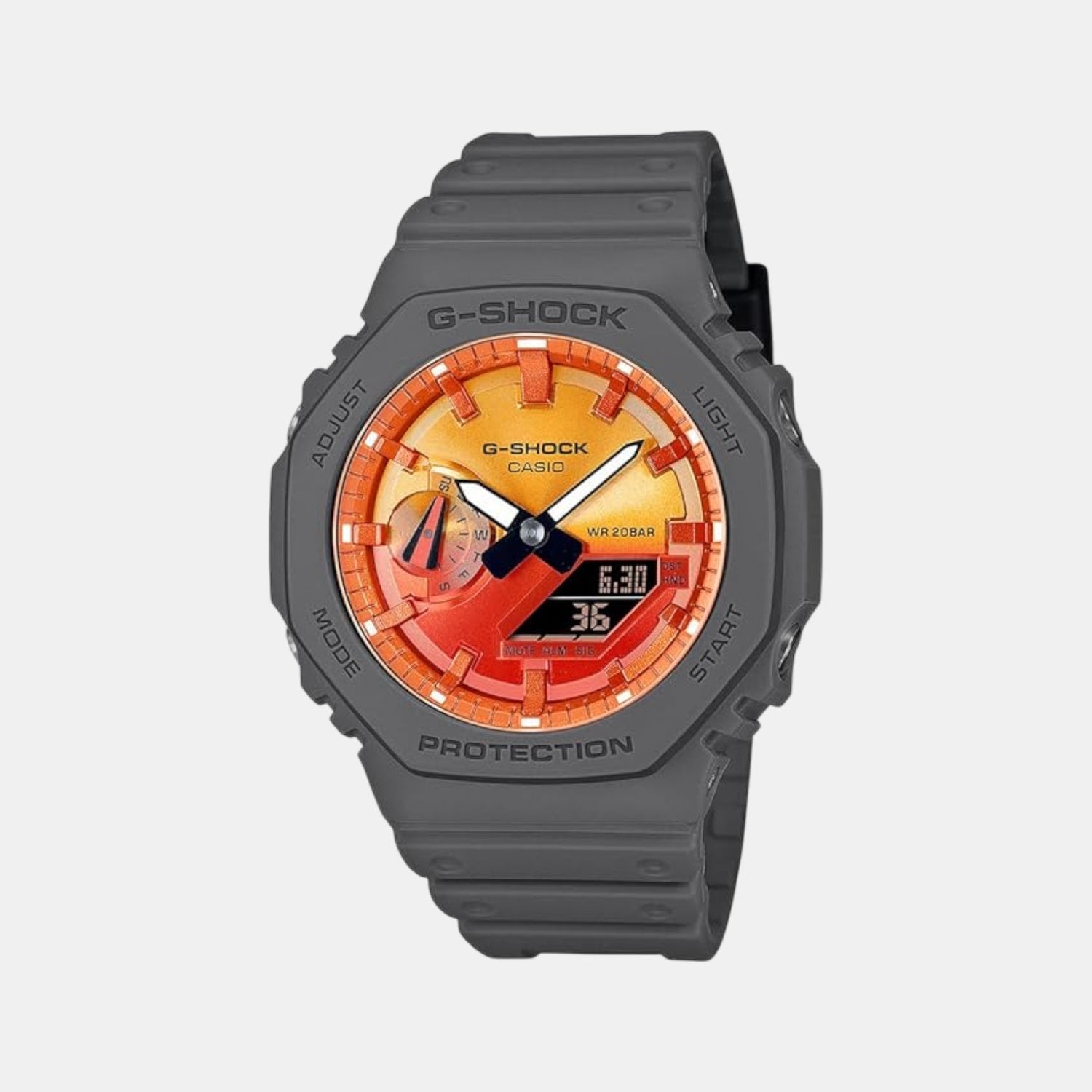 Casio G-Shock Men Quartz Orange Dial Analog-Digital Resin Watch G1651
