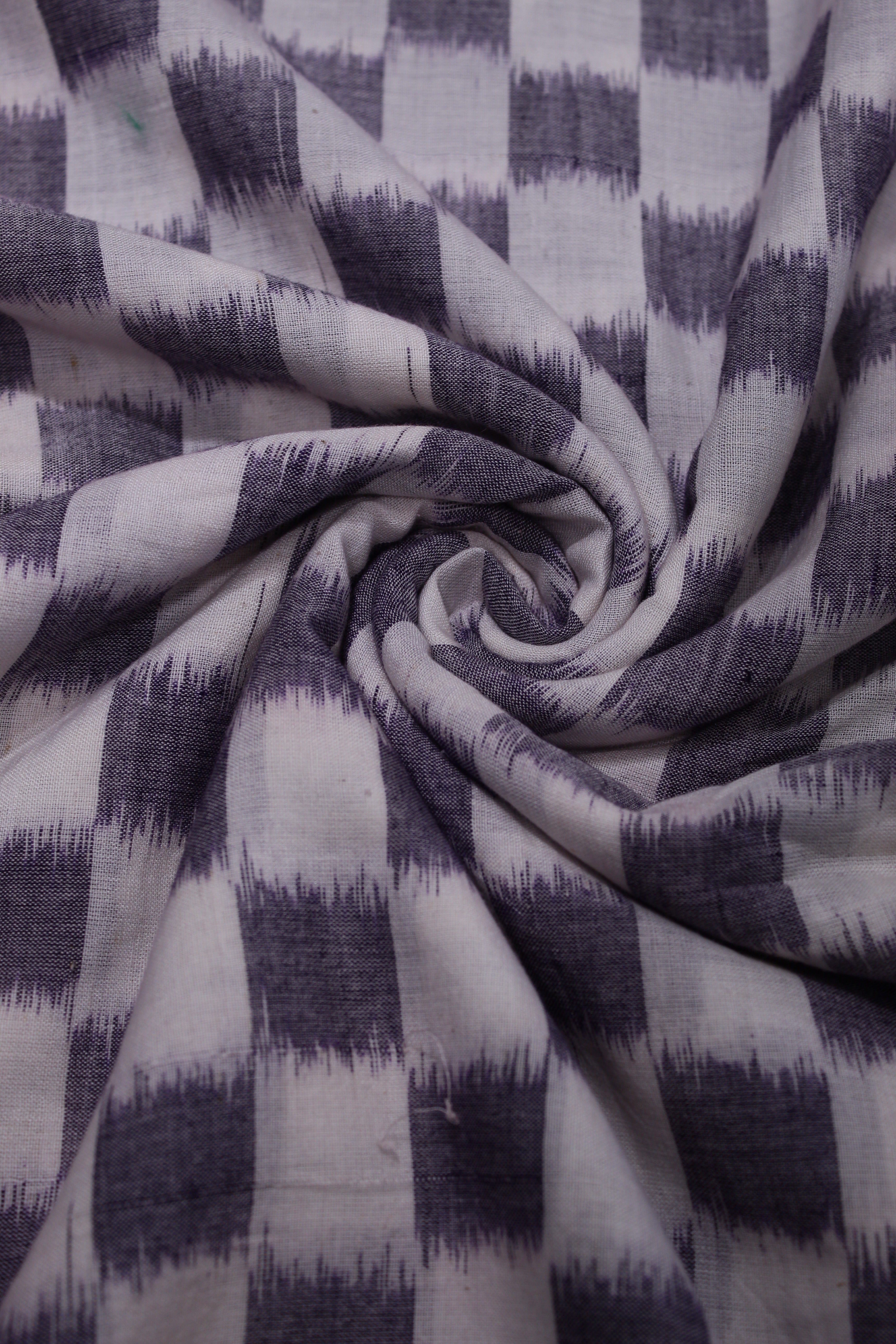 IndianVillèz Black White Sambalpuri Ikat Cotton Fabric