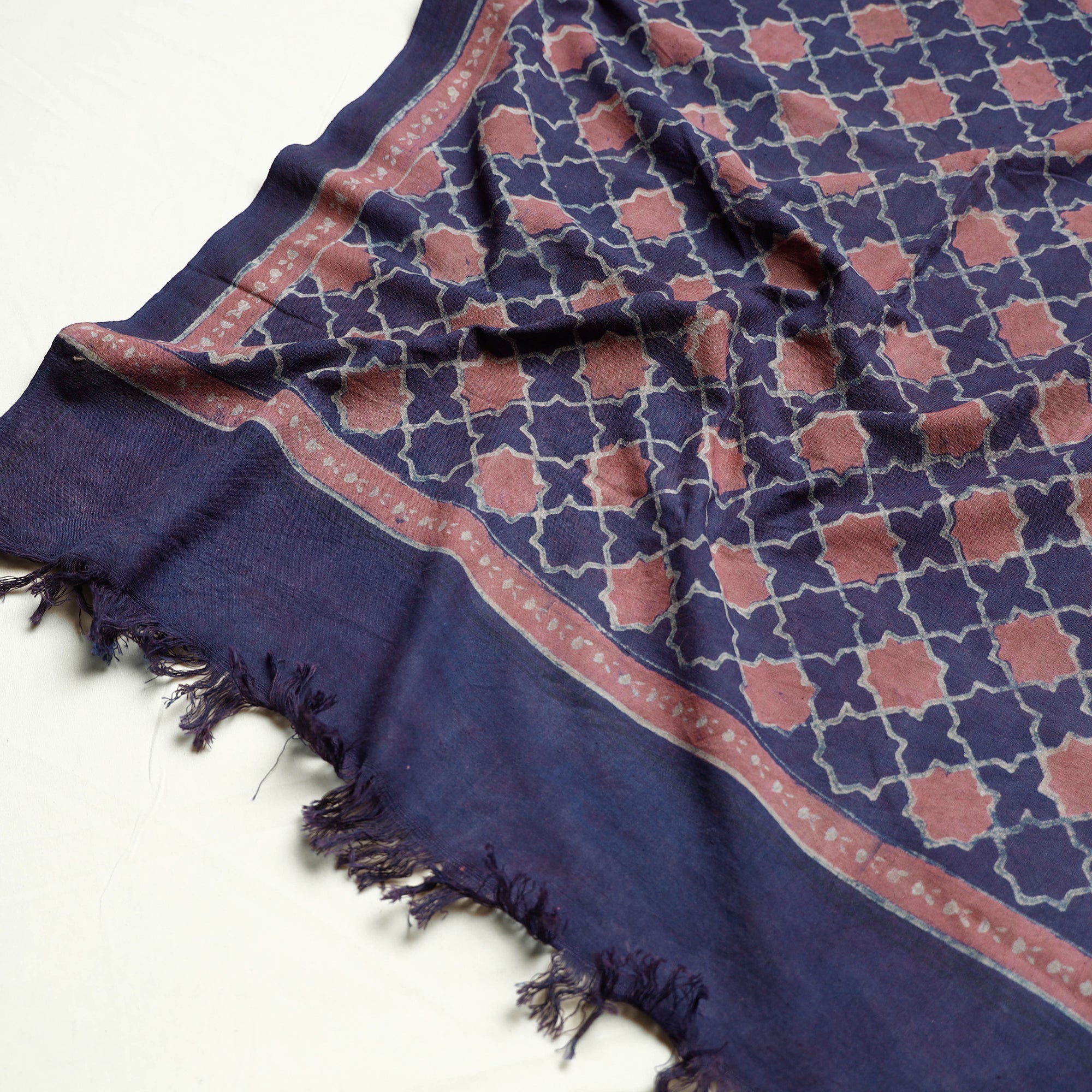 SOUTH KARGHA Blue - Akola Block Printed Pure Handloom Cotton Towel - view 2