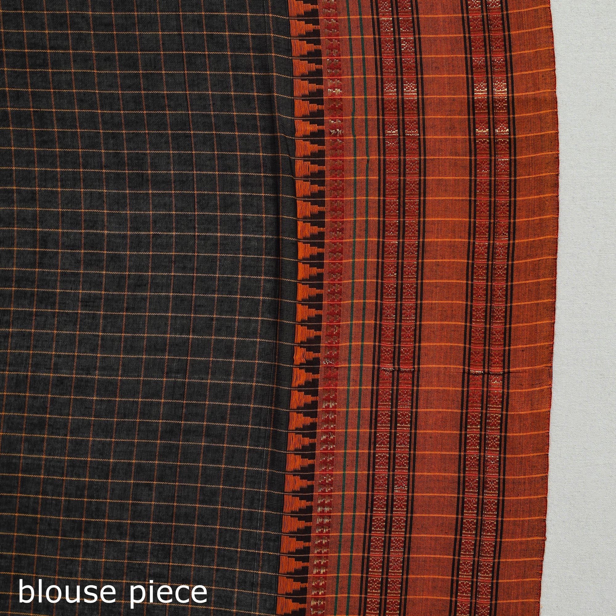 SOUTH KARGHA Black - Dharwad Cotton Saree with Zari Border - view 6
