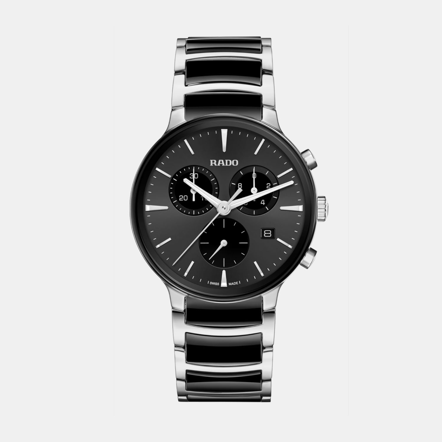Rado Centrix Men Quartz Black Dial Chronograph Stainless Steel Watch R30210152