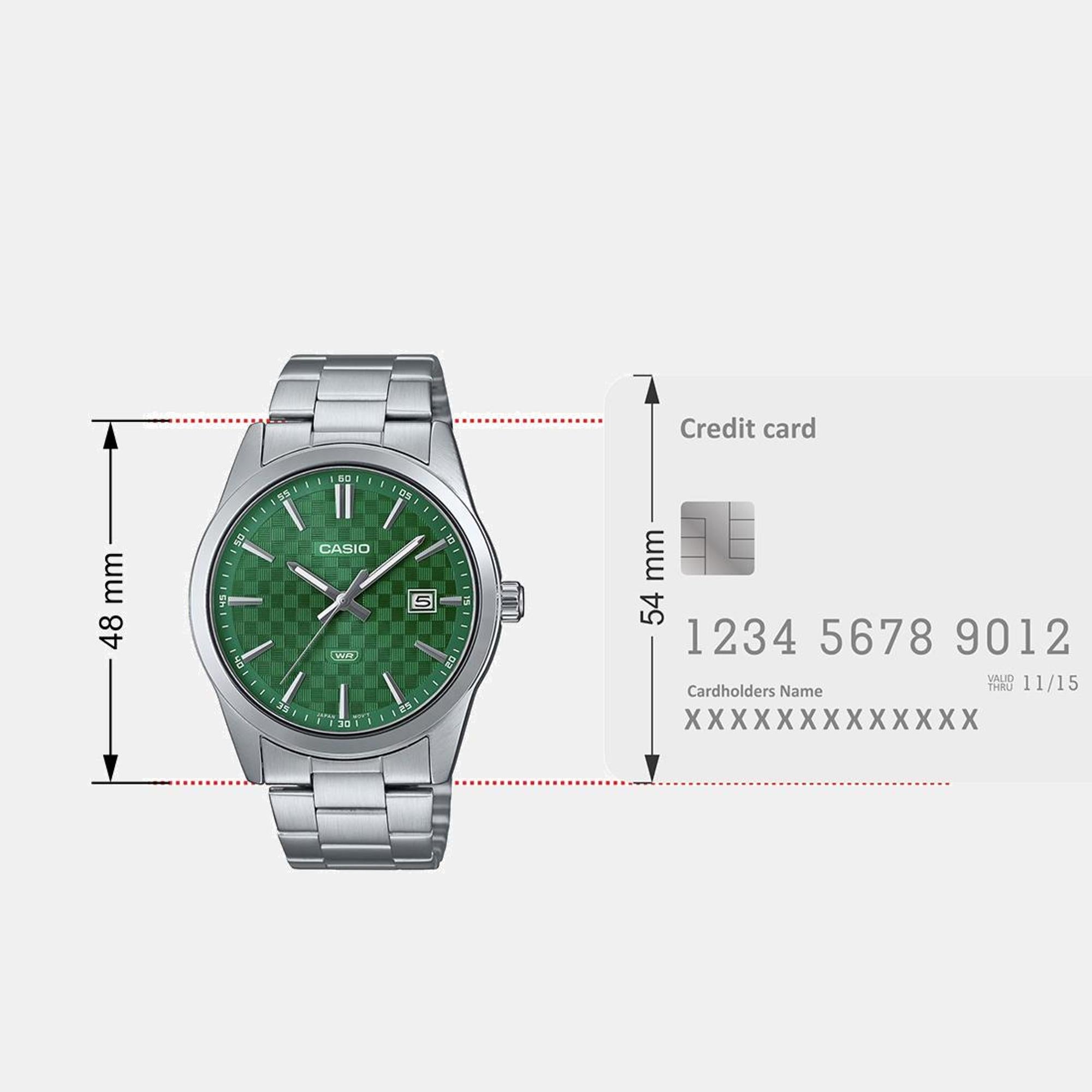 Casio Enticer Men Quartz Green Dial Analog Stainless Steel Watch A2243 - view 8