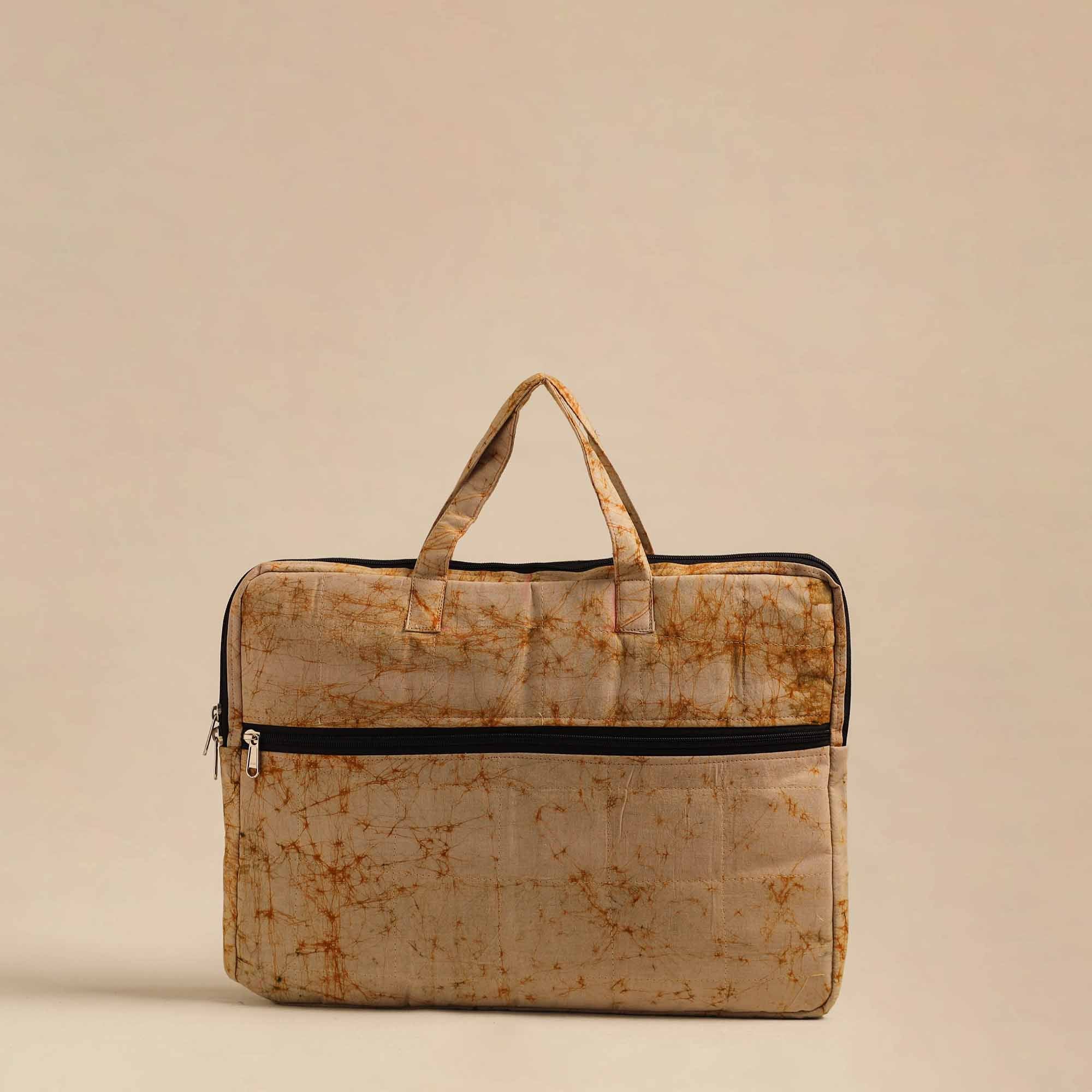 NOORI BAZAR Beige - Handmade Quilted Cotton Laptop Bag 41