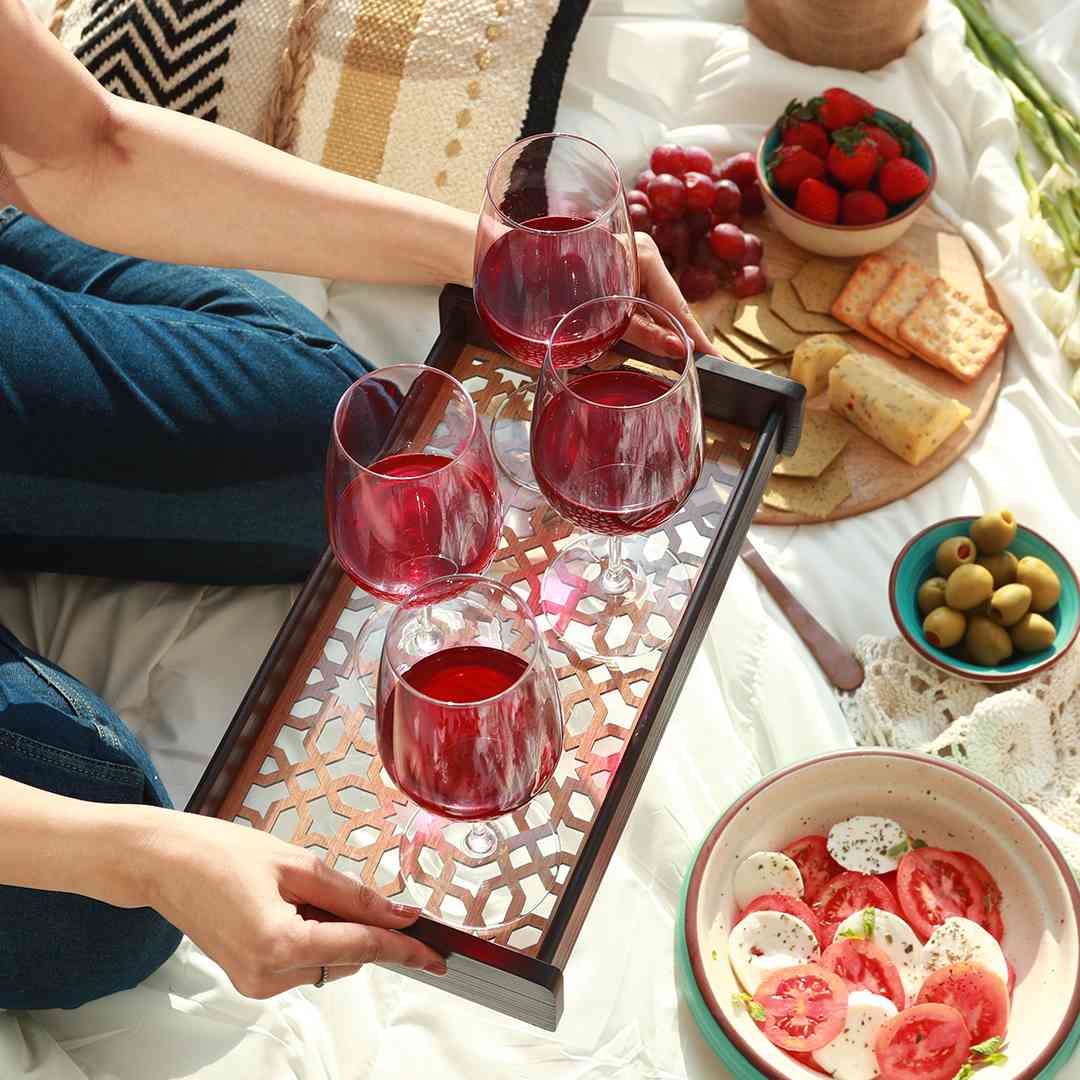 Wonderchef Casablanca Ornamental Tile Glass Tray -Small