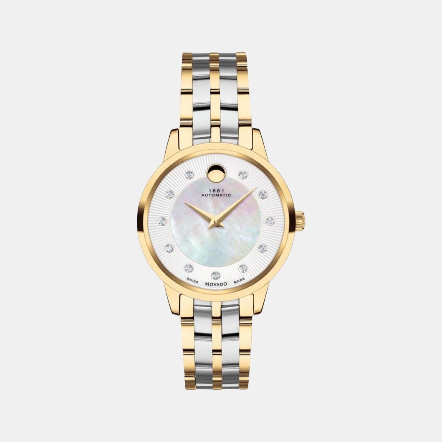 Movado 1881 Automatic Women Automatic White Dial Analog Stainless Steel Watch 0607489M