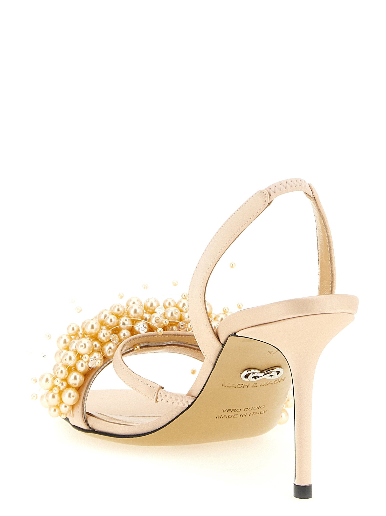 Mach & Mach Floating Pearl Sandals – 100% satin - view 3