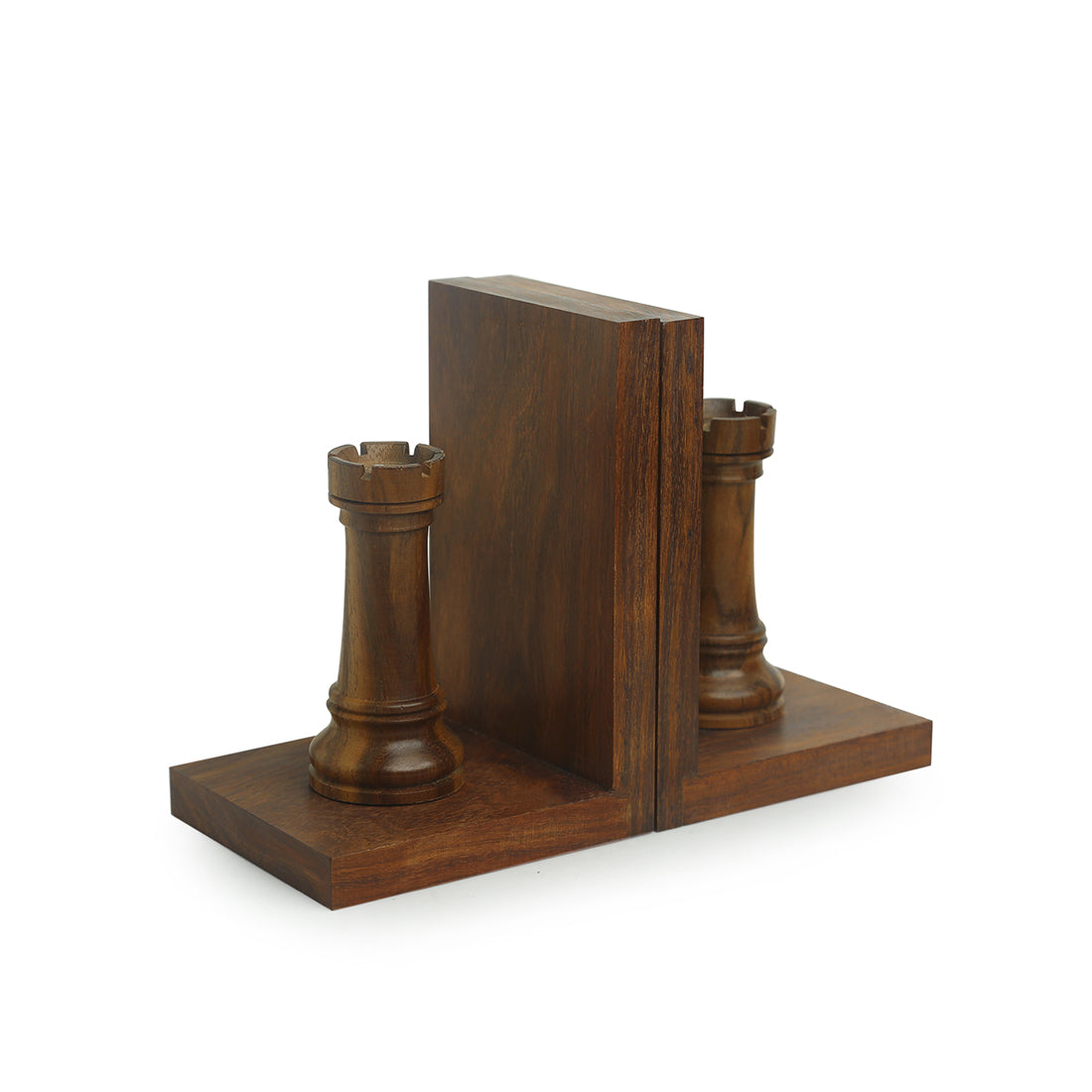 EXCLUSIVELANE 'Chess Rook' Hand Carved Book Sheesham Bookend - view 2