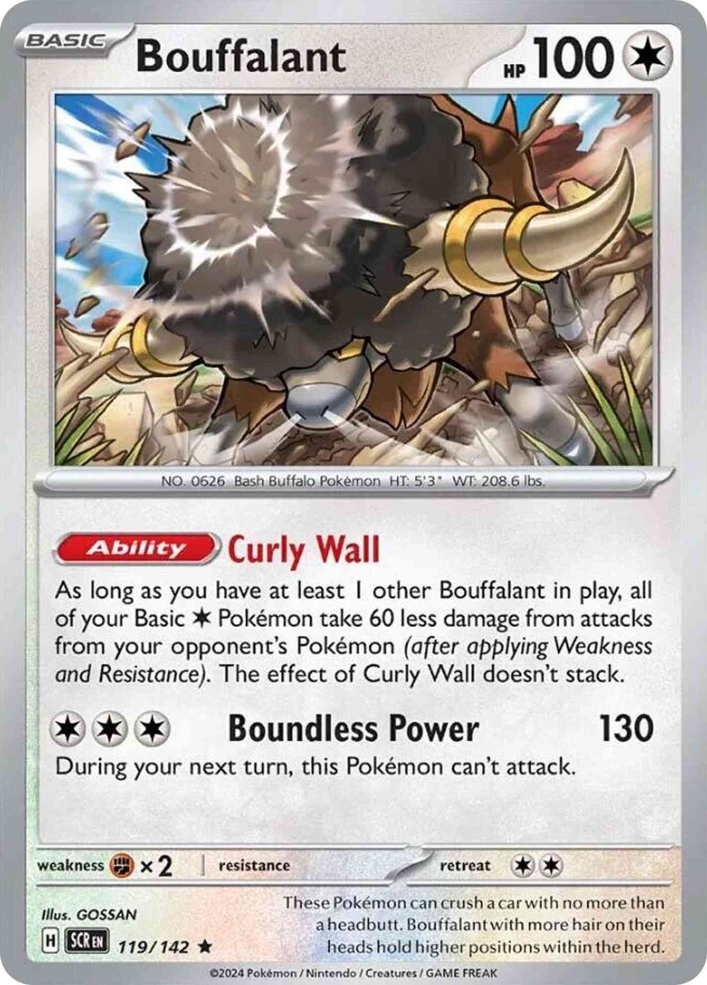 Rare sv07-119 holo – Pokémon Bouffalant - 119/142 - Rare [sv07-119] [Holo]