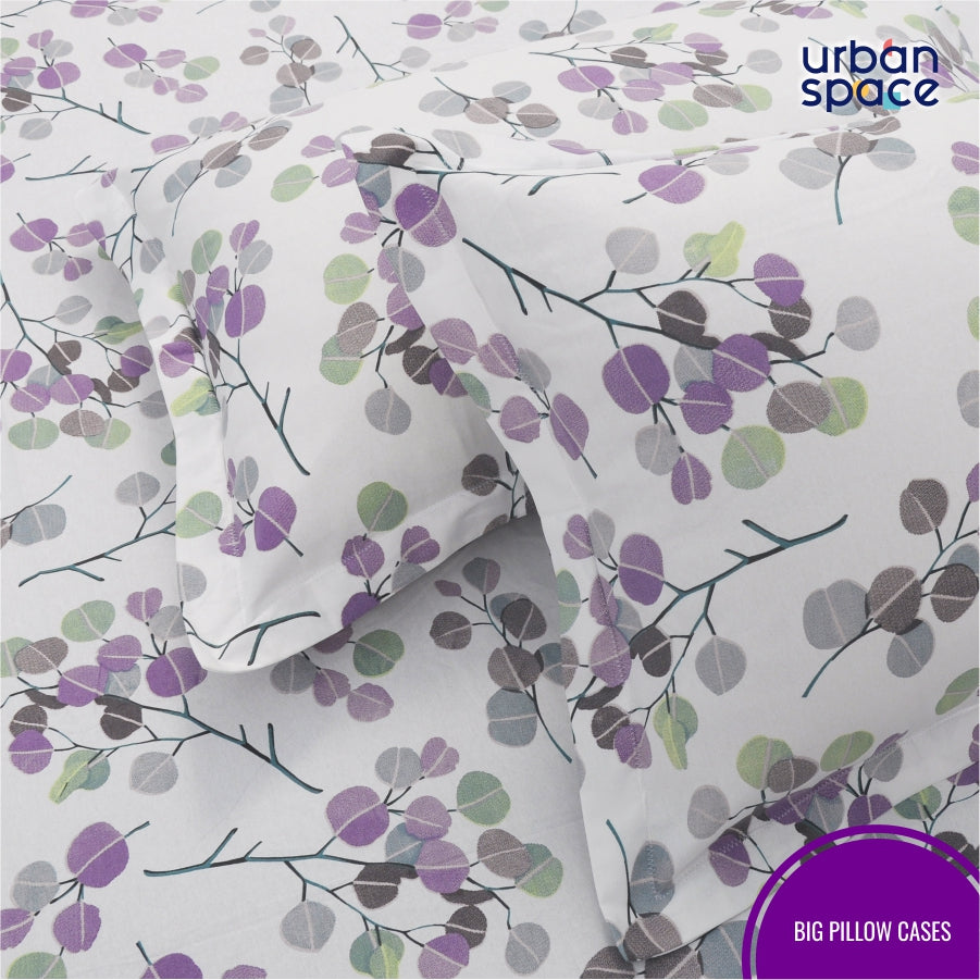 Urban Space -Home Furnishing Store Fitted King Size Cotton Bedsheet - Fall Trees Purple - view 6