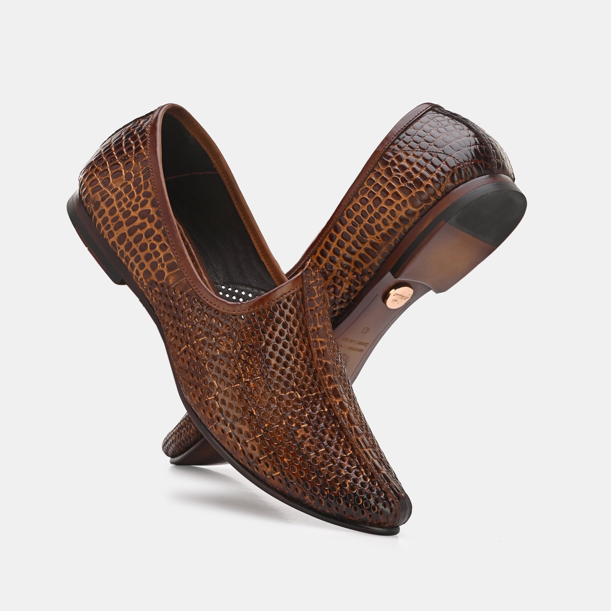 Textured Tan Malaga Jooti by Lafattio - view 6
