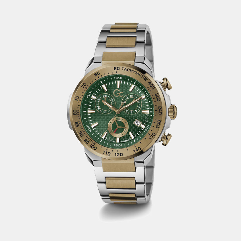 GC First Class Men Quartz Green Dial Chronograph Stainless Steel Watch Z35002G9MF - view 2