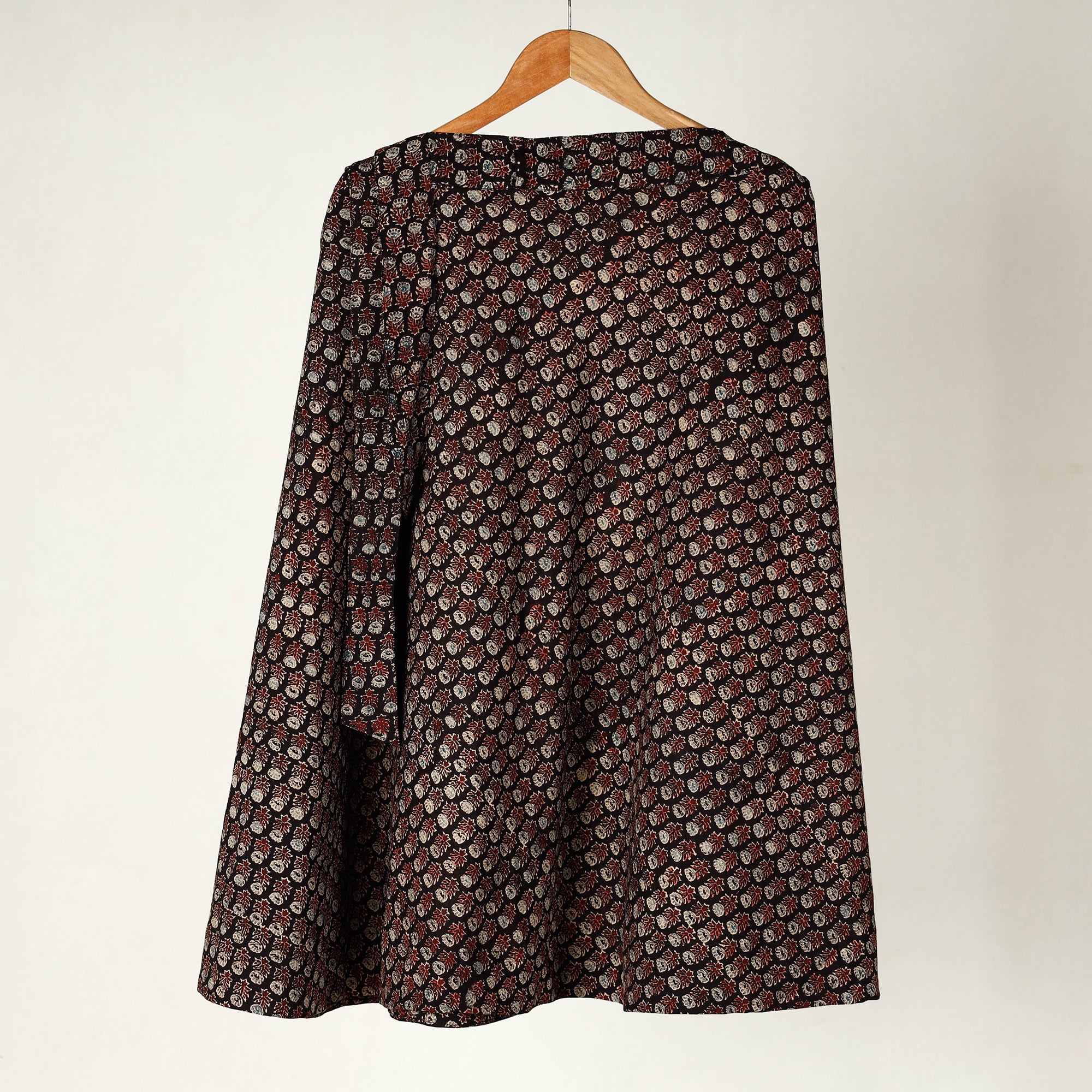 NOORI BAZAR Black - Ajrakh Block Printed Cotton Wrap Around Skirt