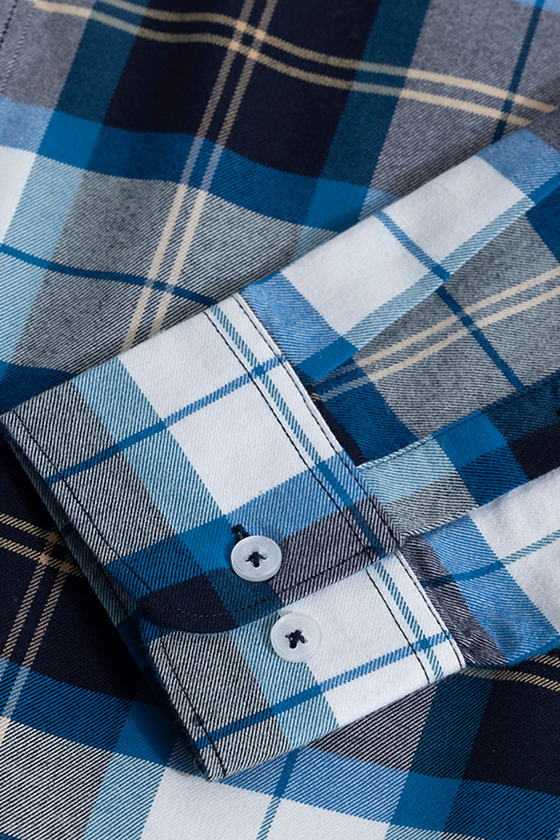 SNITCH Boldsquare Blue Checks Shirt - view 7