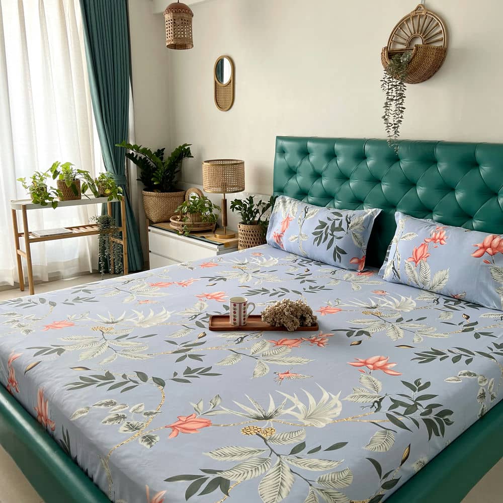 Urban Space -Home Furnishing Store Cotton Bedsheet + AC Blanket Combo Pack - (Combo 20 - Bloom Ray Grey + Mexico) - view 5