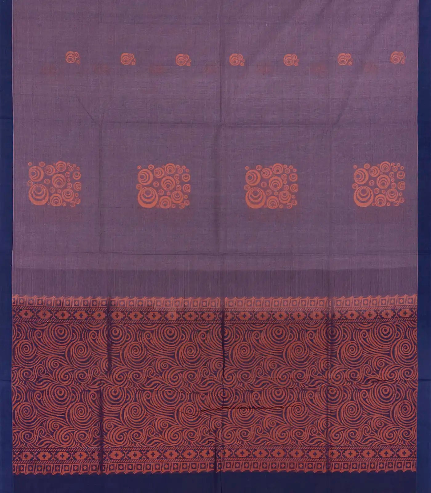 RmKV Lilac Handloom Village Cotton Saree With Floral Motifs-Lilac - view 2