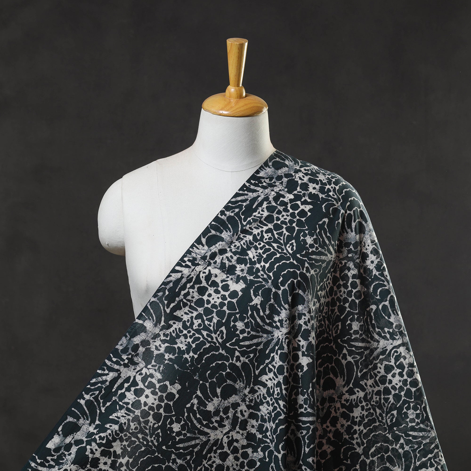 BATIK BY MD. SHARIFF Black - Hand Printed Cotton Batik Fabric 15