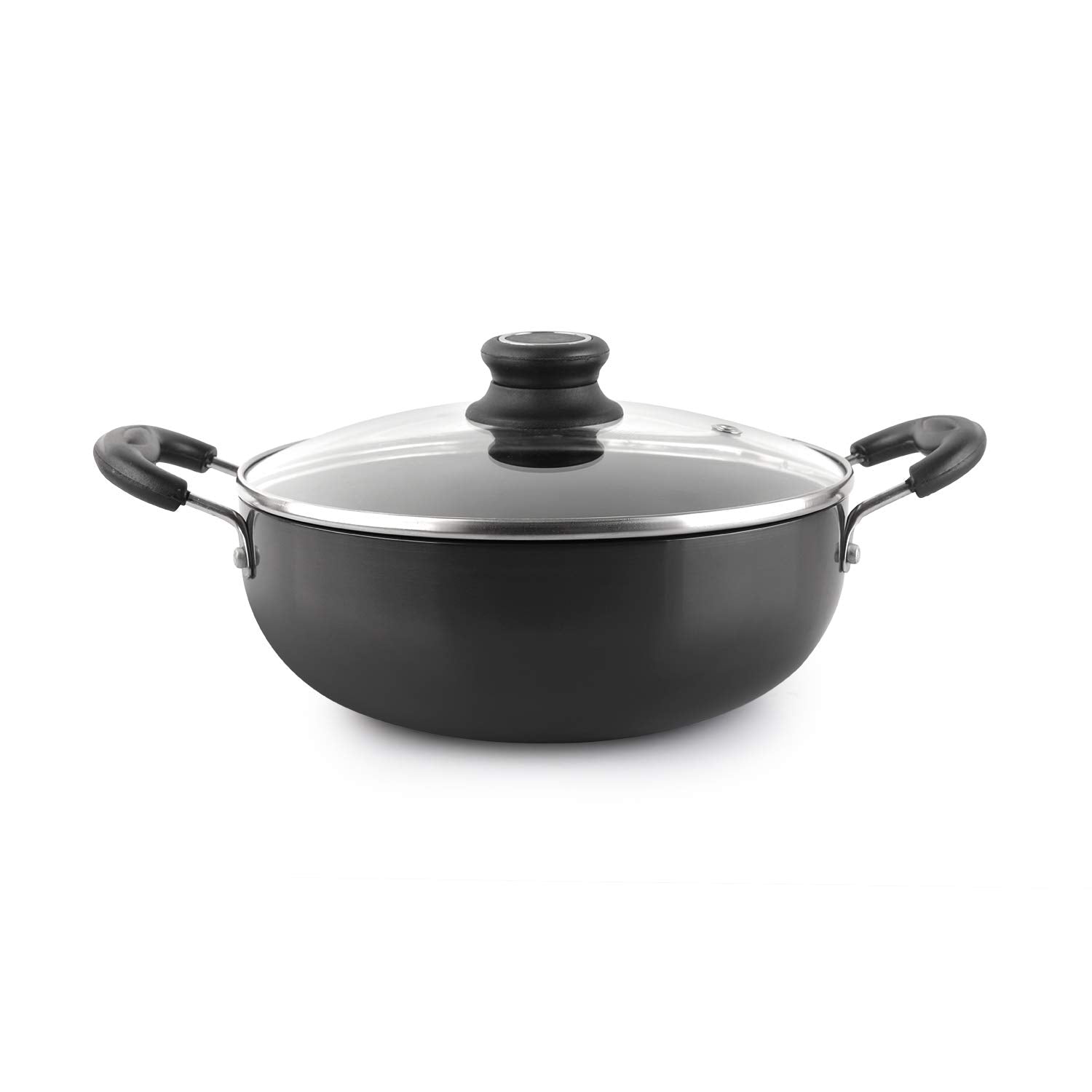 Cello Classy Hard Anodised Kadhai Induction Base with Glass Lid, 3.5 Litres - view 2