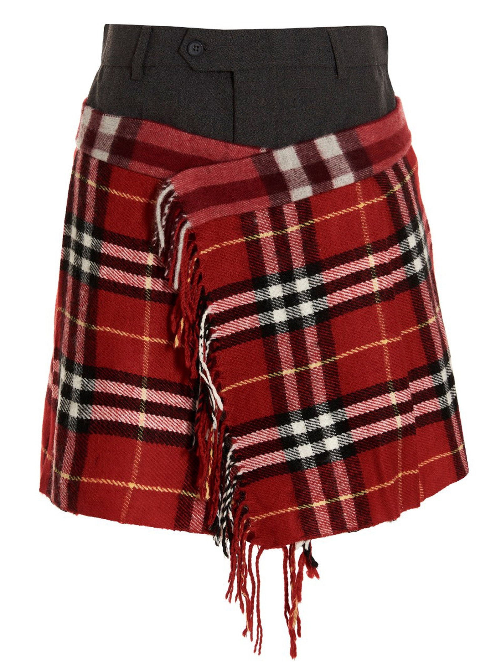 1/Off Check Scarf Reworked Skirt – 100% wool - view 3