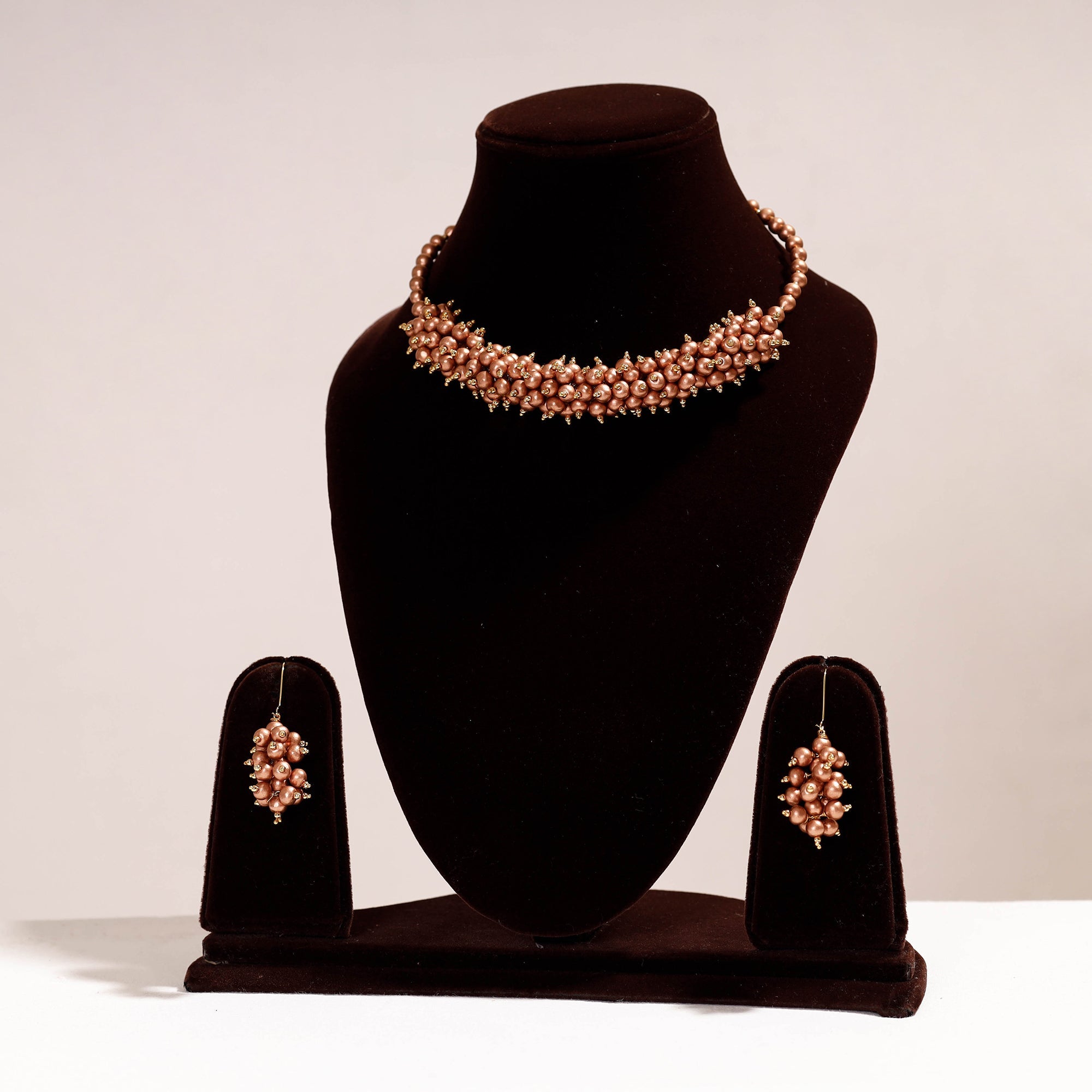 KHUSHBASH - HAPPY LOOM OF EAST Bishnupur Handpainted Terracotta Necklace Set