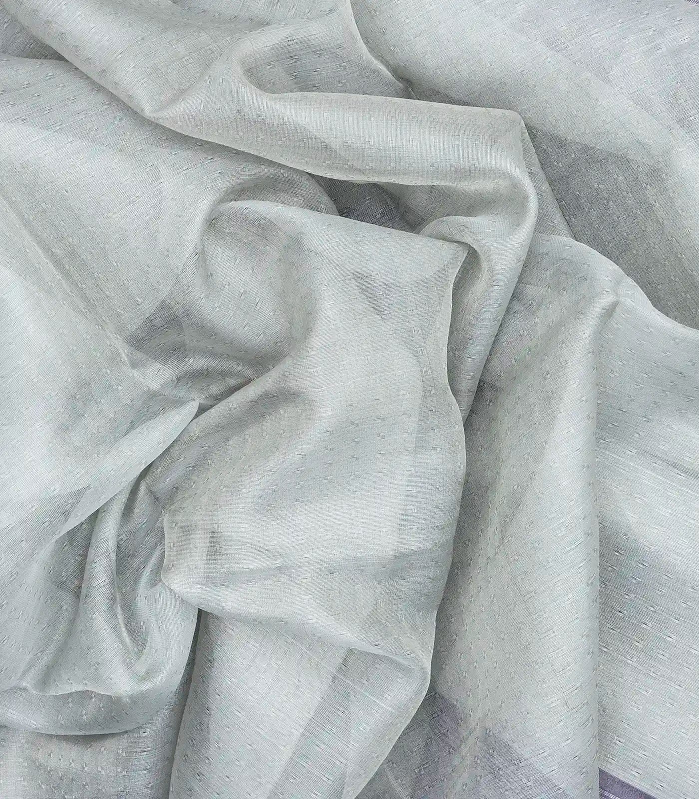 RmKV Grey Blended Tussar Tissue Saree With Purple Border-Grey - view 3