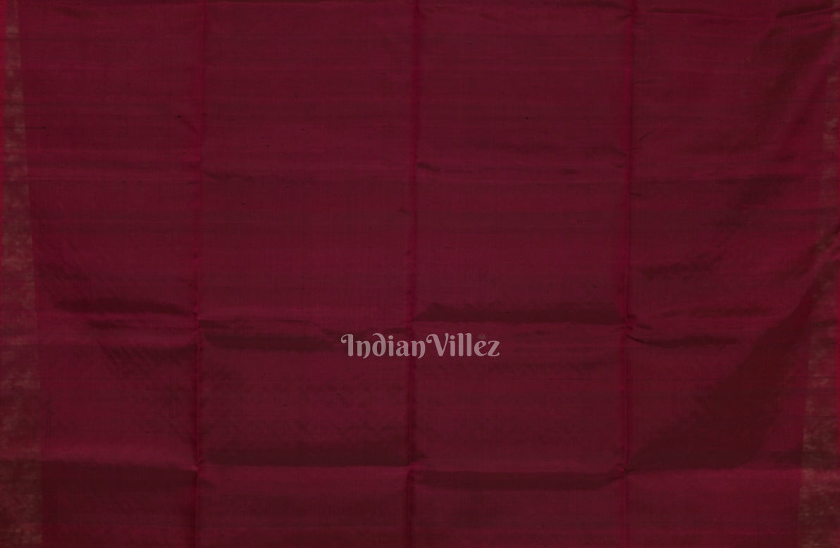 IndianVillèz Deep Maroon Golden Floral Design Pure Kanjivaram Soft Silk Saree - view 5