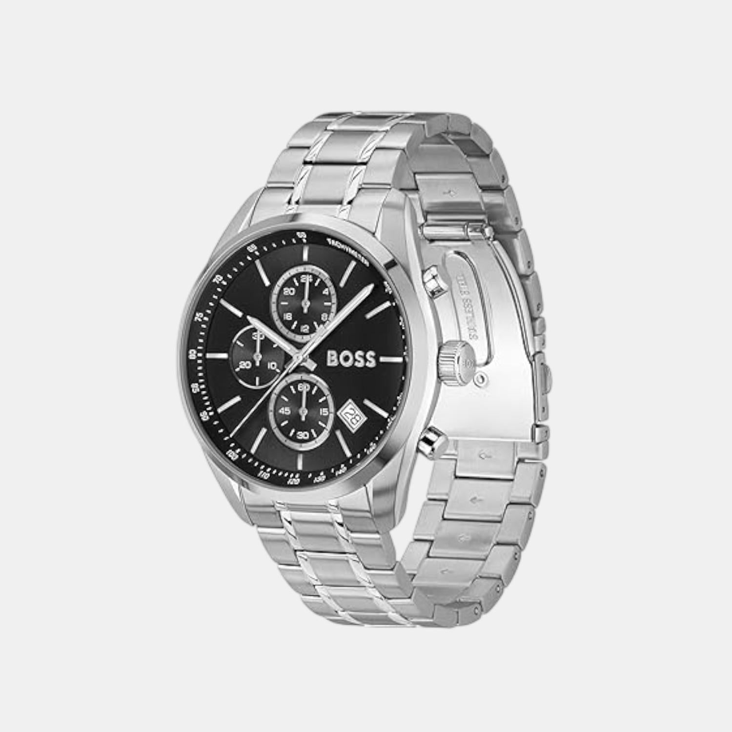 Boss Grand Prix 44 Men Quartz Black Dial Chronograph Stainless Steel Watch 1514251 - view 2