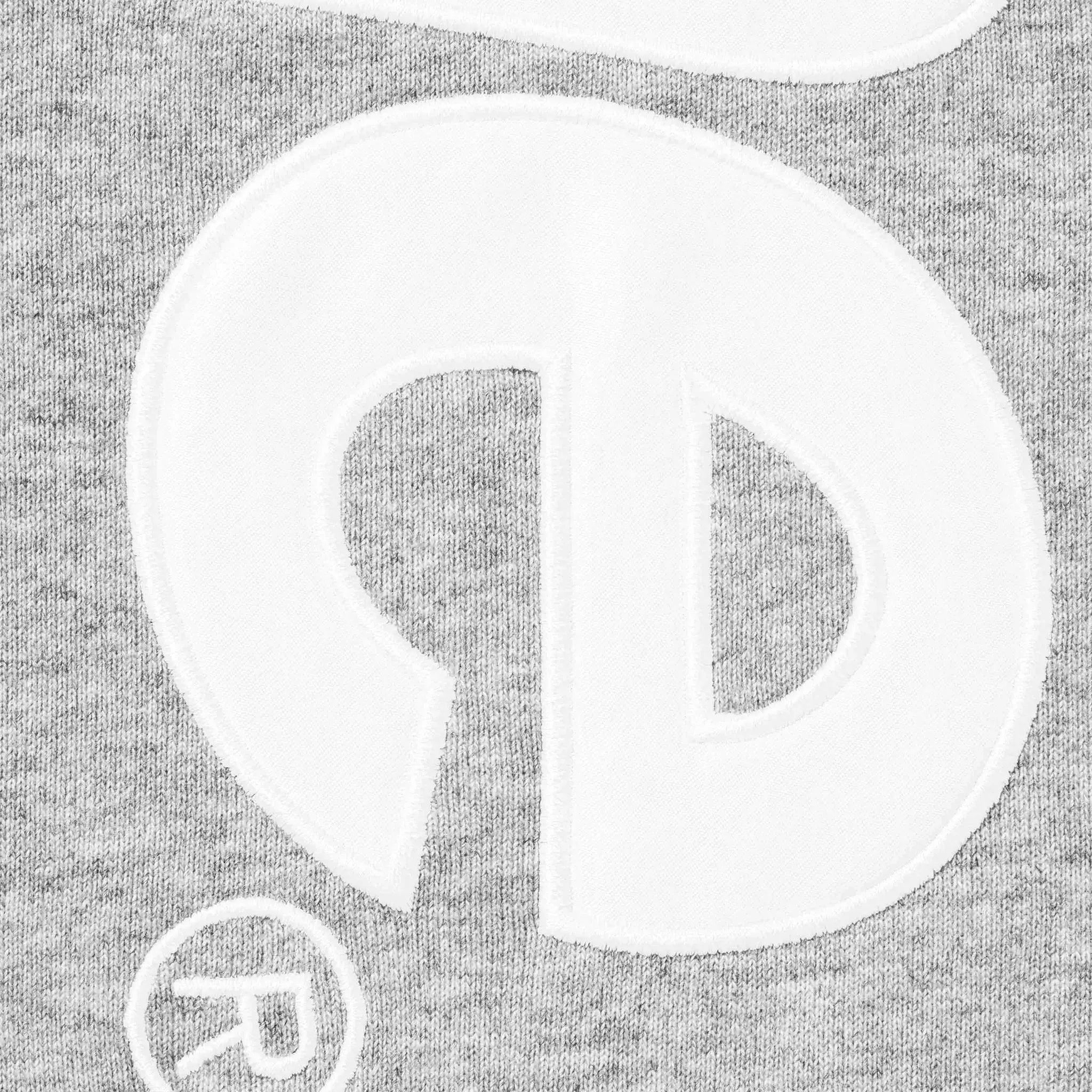 Supreme Satin Applique Heather Grey Hoodie (FW25) - view 3