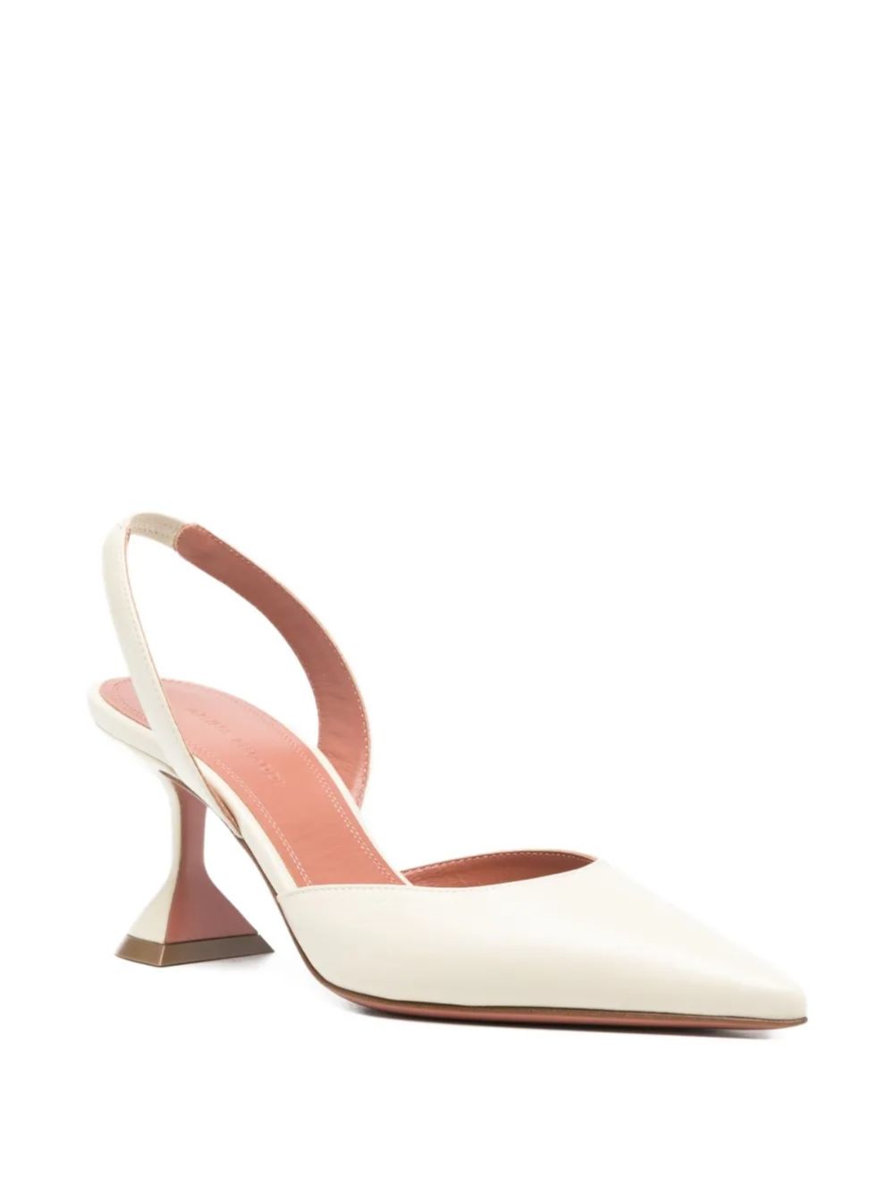 Amina Muaddi With Heel WHITE - view 2