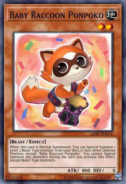 Yu-Gi-Oh! Baby Raccoon Ponpoko - SHSP-EN014 - Common - 1st Edition