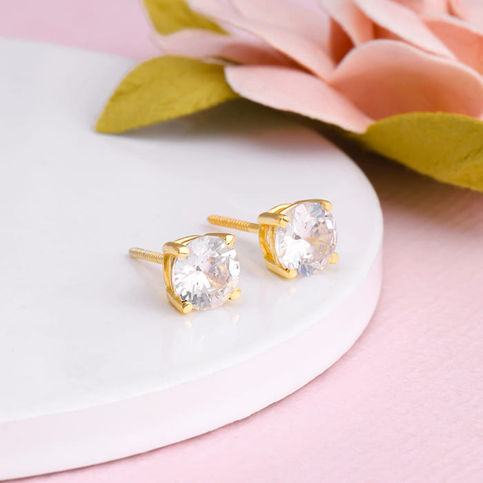 GIVA Jewellery Golden Zircon Earrings - view 2