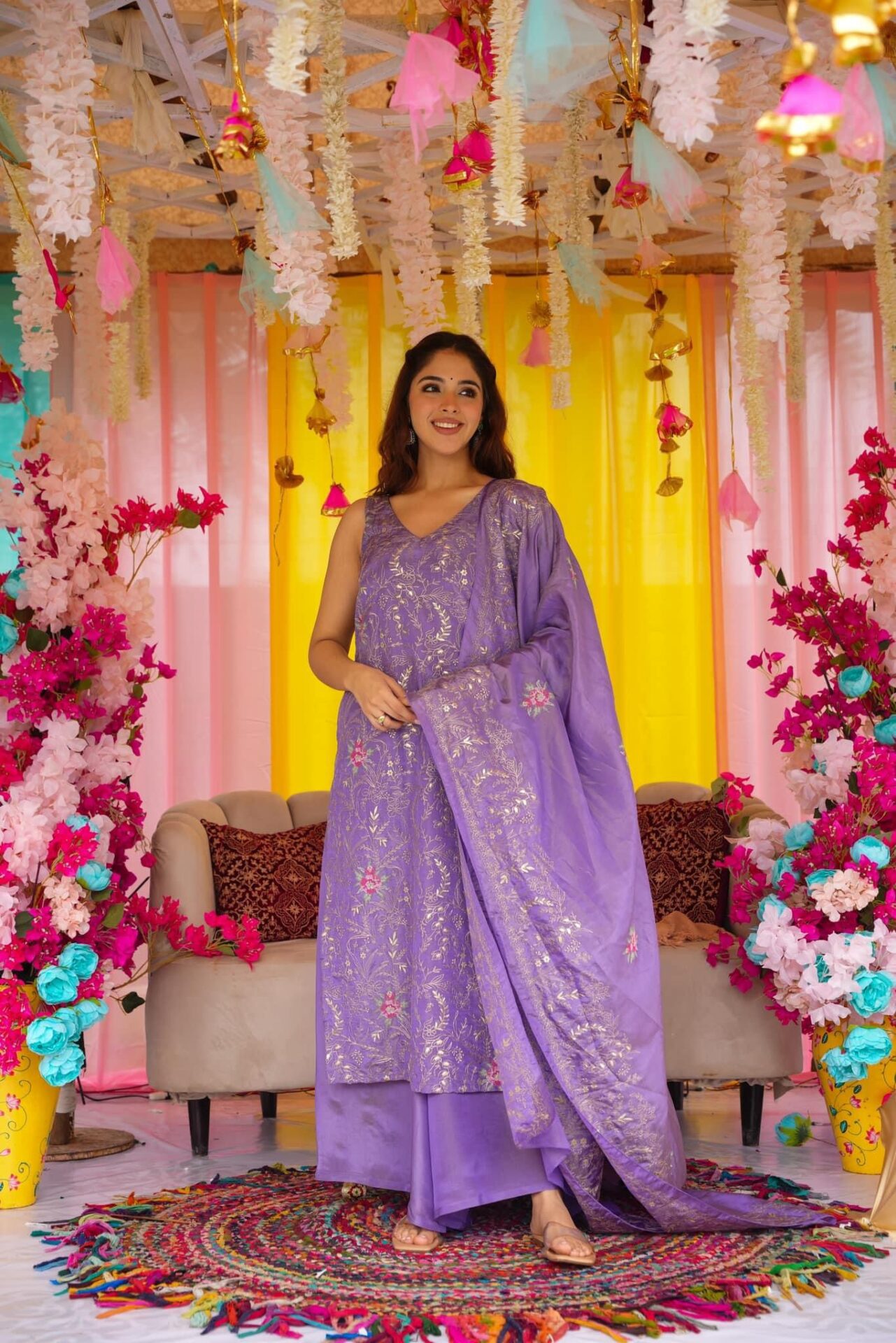Idaho-o Regal Purple Straight Suit Set - view 2