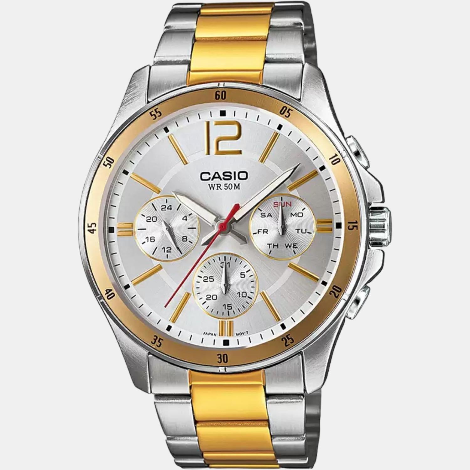 Casio Enticer Men Quartz Silver Dial Chronograph Stainless Steel Watch A1653 - view 2