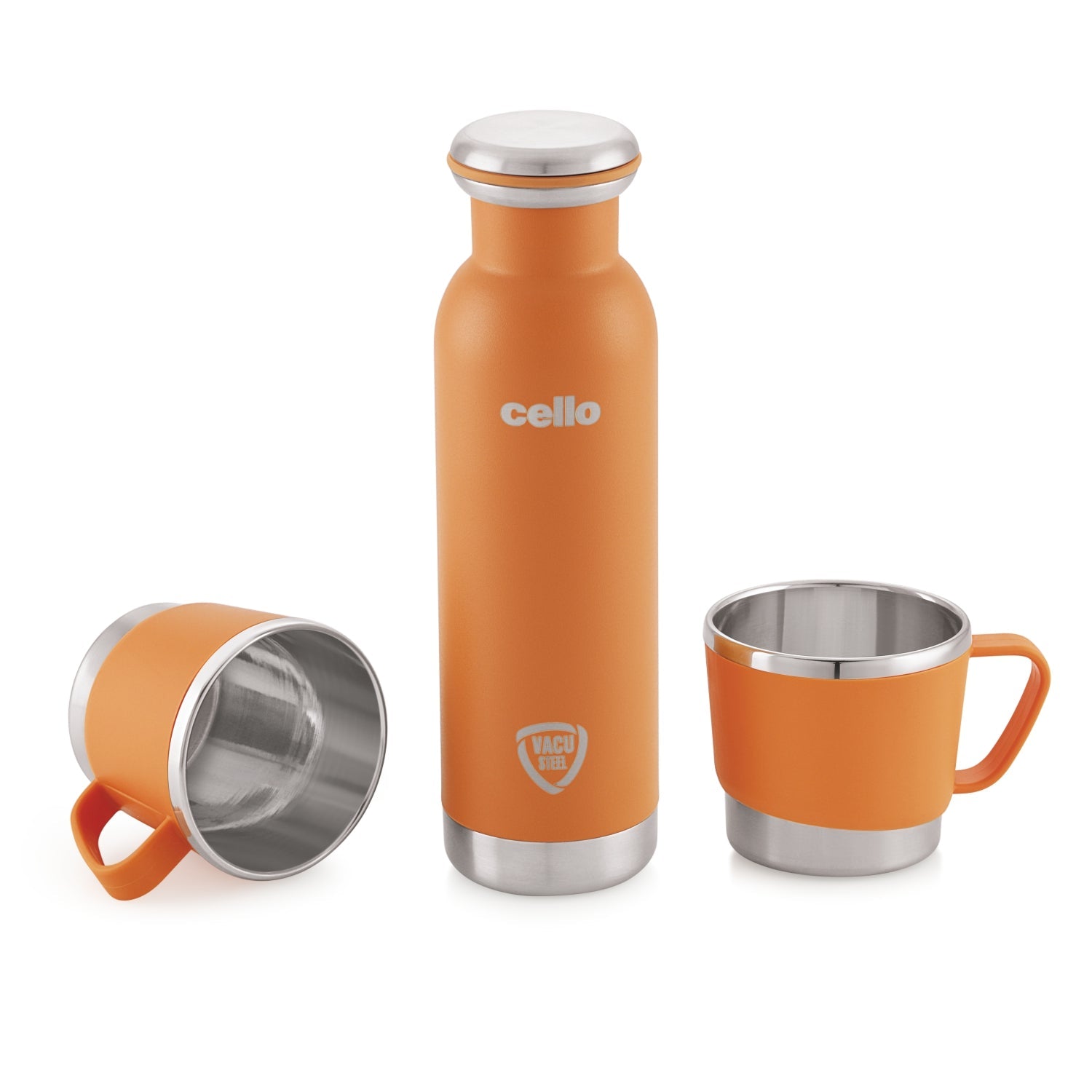 Cello Cheer-Up Vacusteel Flask with Mugs Gift Set, 3 Pieces - view 3