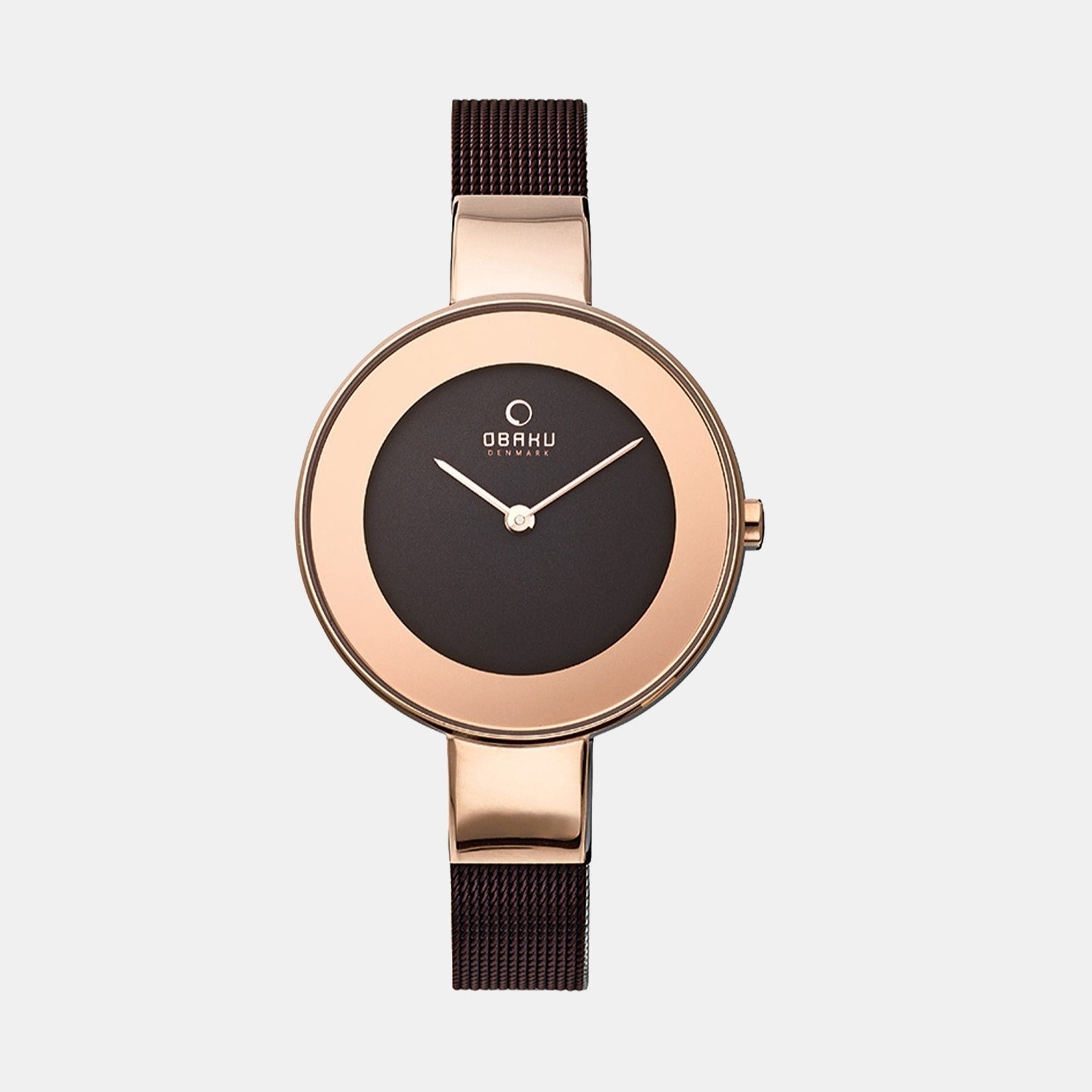 Obaku Himmel Walnut Women Quartz Brown Dial Analog Stainless Steel Watch V167LXVNMN