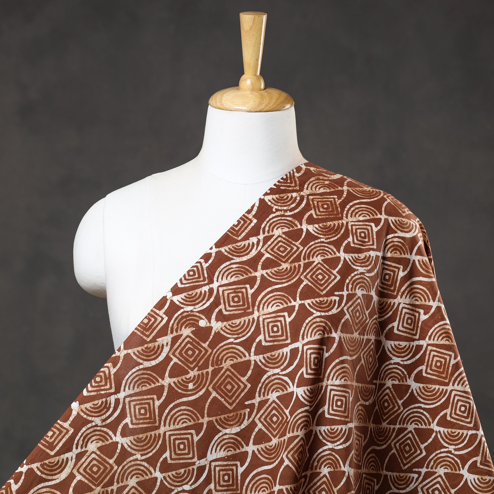 BATIK BY MD. SHARIFF Brown - Hand Printed Cotton Batik Fabric 77