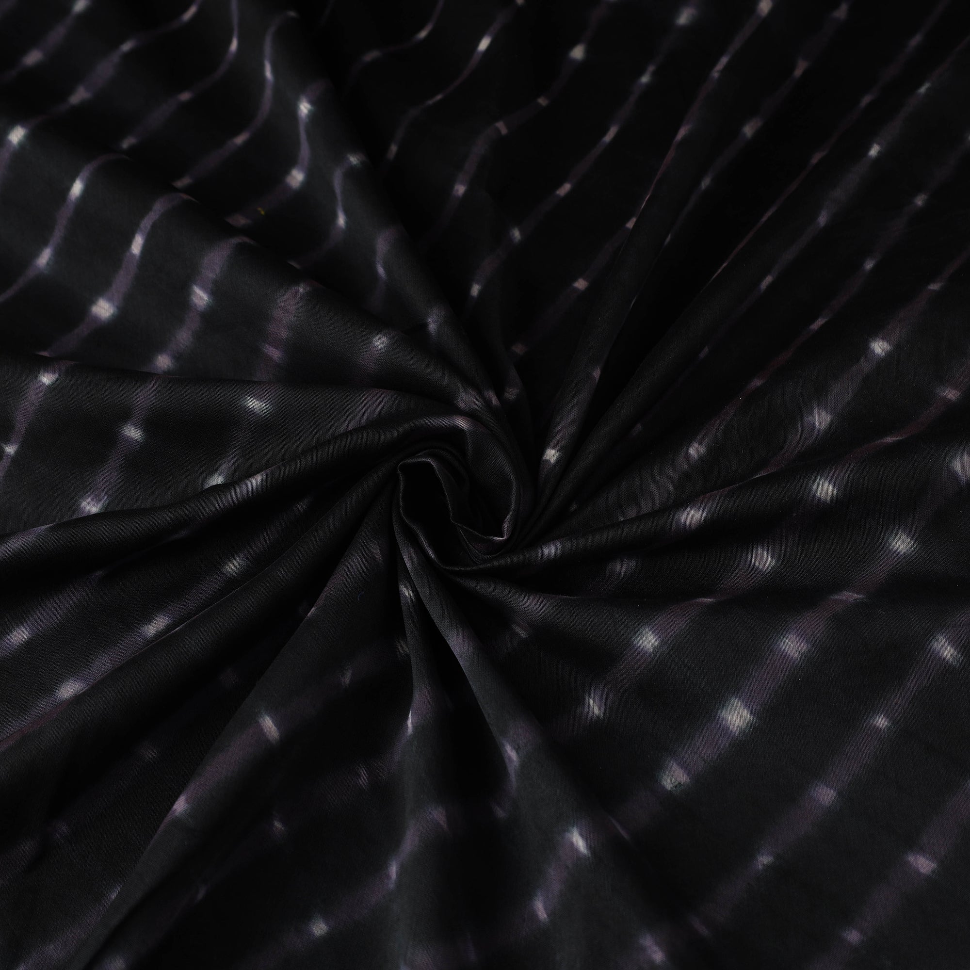 LEHARIYA BY BADSHAH MIYAN Black - Leheriya Tie-Dye Mothra Chanderi Silk Fabric 24 - view 3