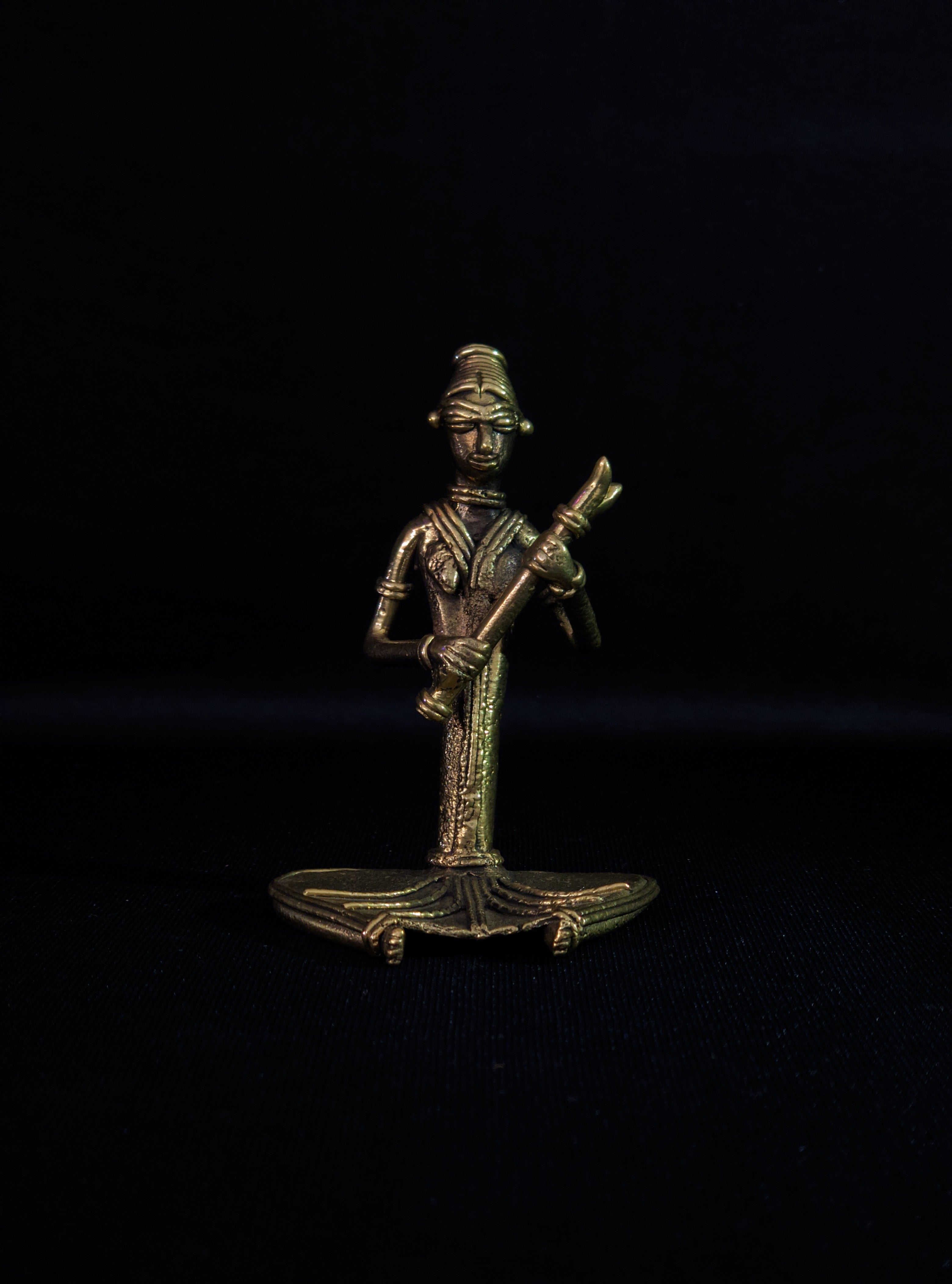 IndianVillèz Dhokra -Siting Musician with Flute