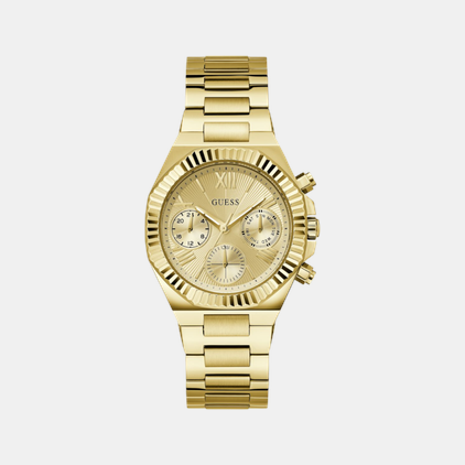 Guess Equality Women Quartz Champagne Dial Chronograph Stainless Steel Watch GW0769L2