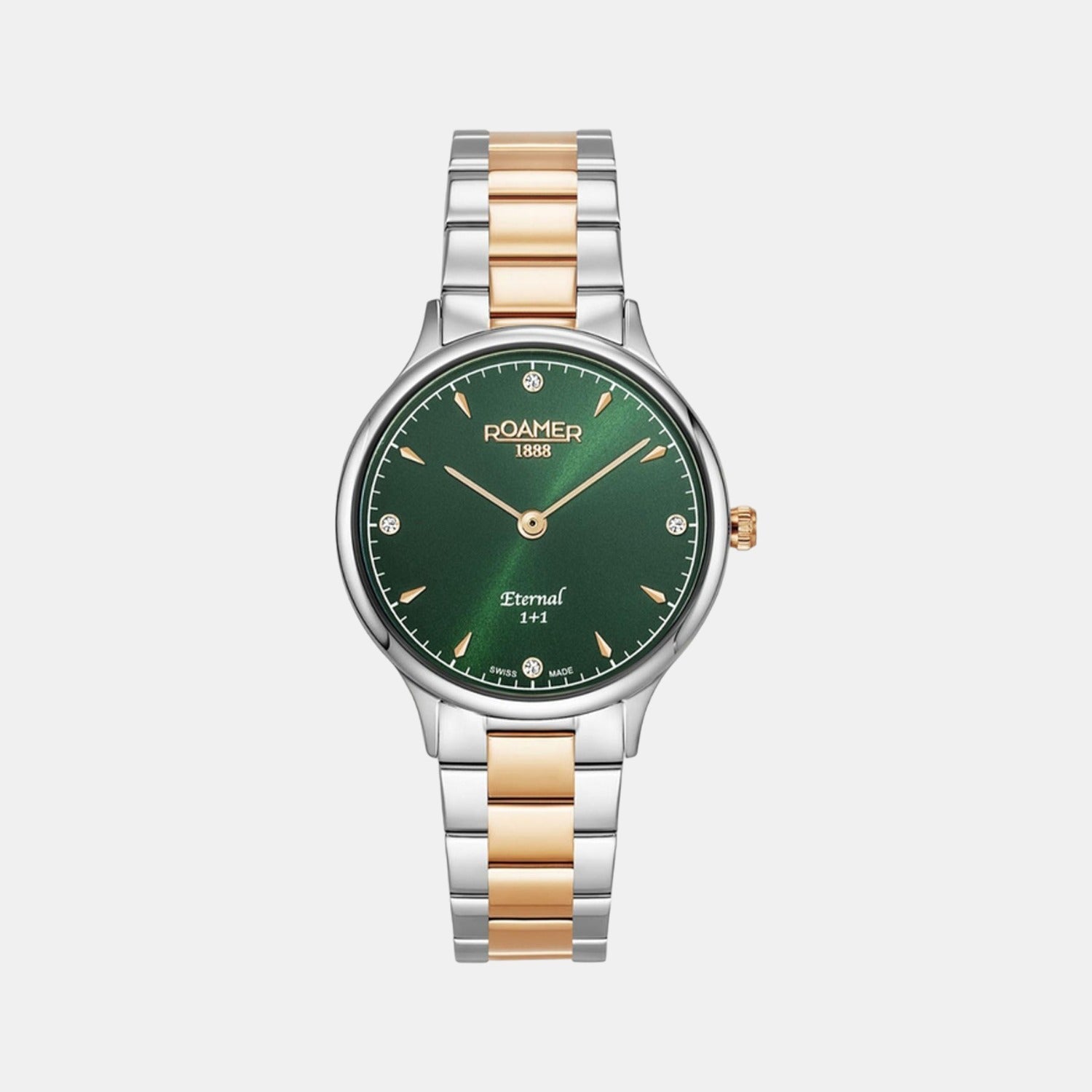 Roamer Eternal Women Quartz Green Dial Analog Stainless Steel Watch 863857 49 75 50