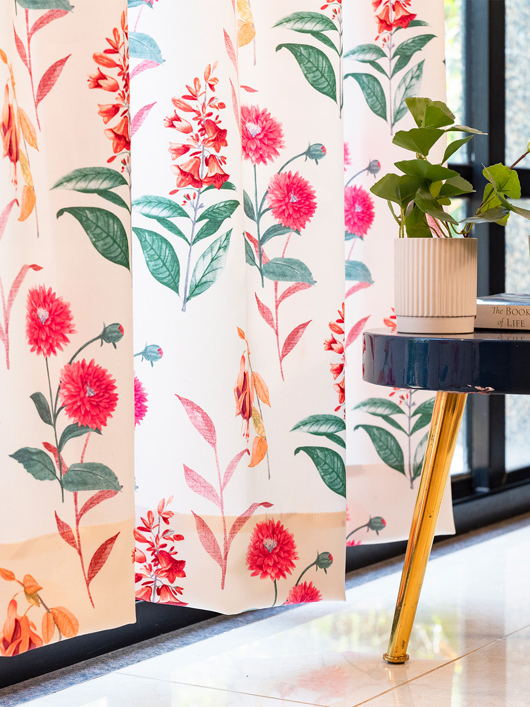 Urban Space -Home Furnishing Store Blackout Curtains, Digital Printed Curtains, Pack of 2 Curtains - Cone Flower - Pink - view 3