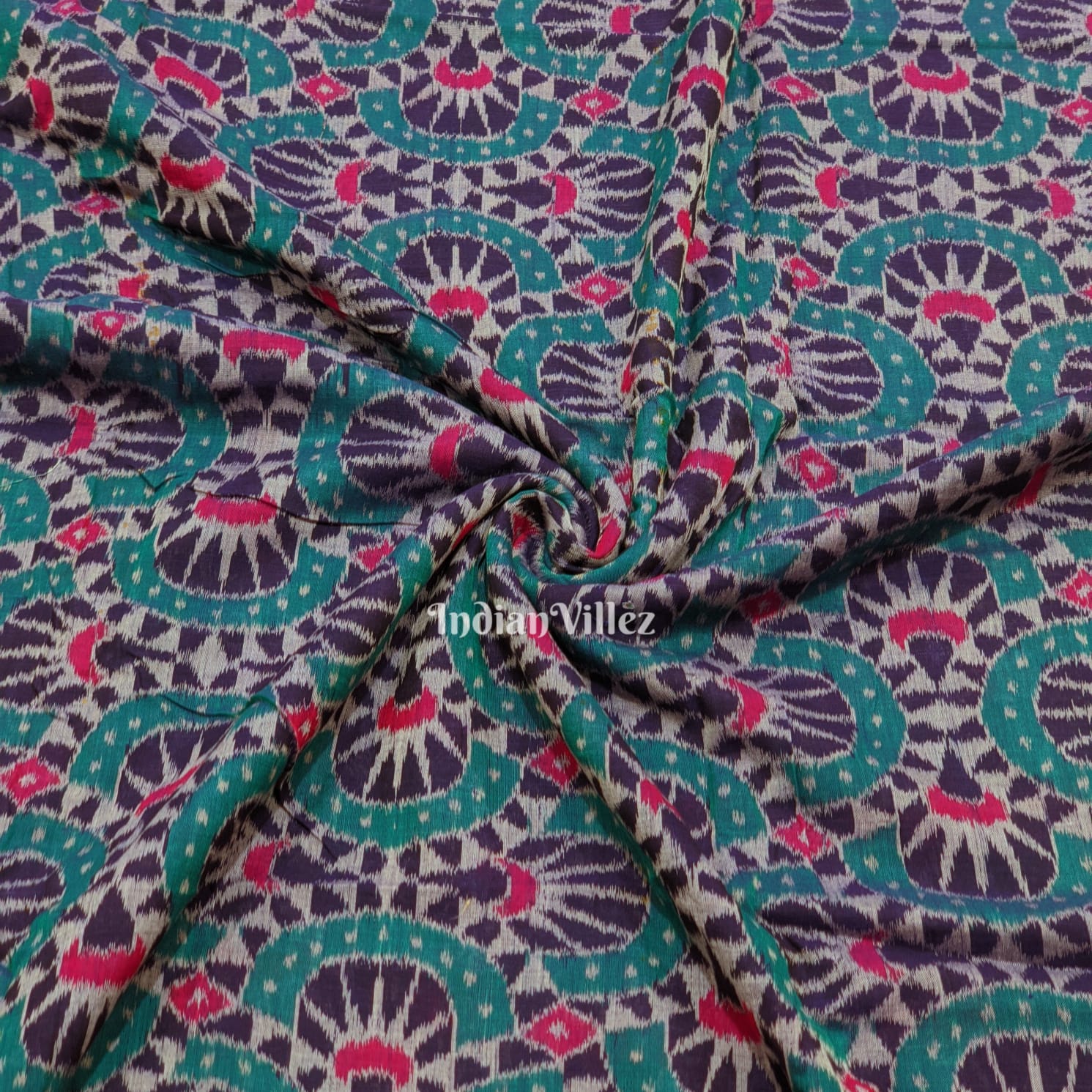 IndianVillèz Odisha Ikat Sambalpuri Cotton Fabric