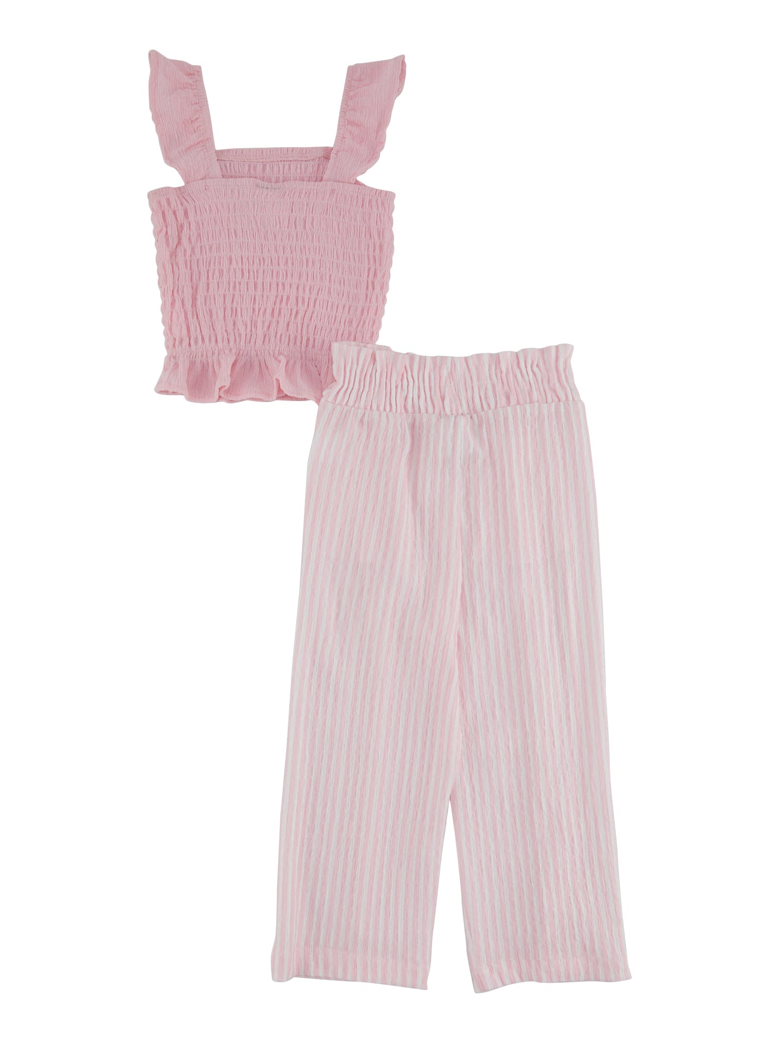 Rainbow Shops Little Girls Smocked Tank Top and Wide Leg Pants - view 2